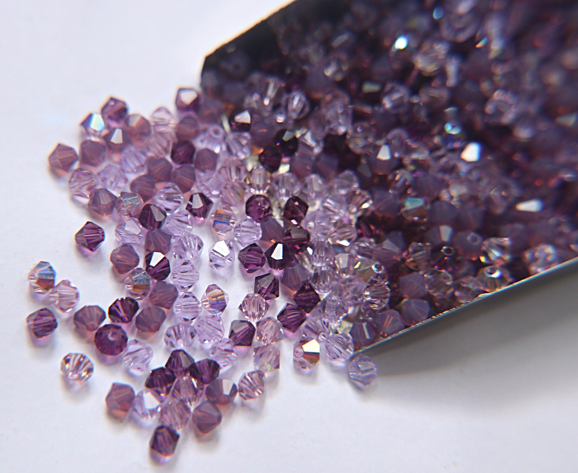 4mm Lavender bloom Designer Mixes Swarovski Bicone beads 36/72/144/432/720 Pieces loose beads, mix beads, embroidery materials, craft