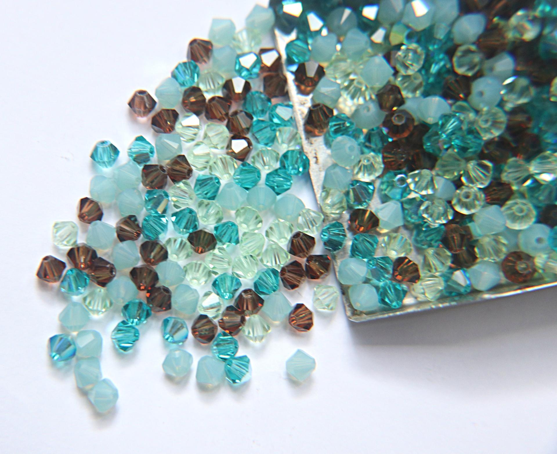 4mm Mediterranean Designer Mixes Swarovski Bicone beads 36/72/144/432/720 Pieces loose beads, mix beads, embroidery materials, craft supply