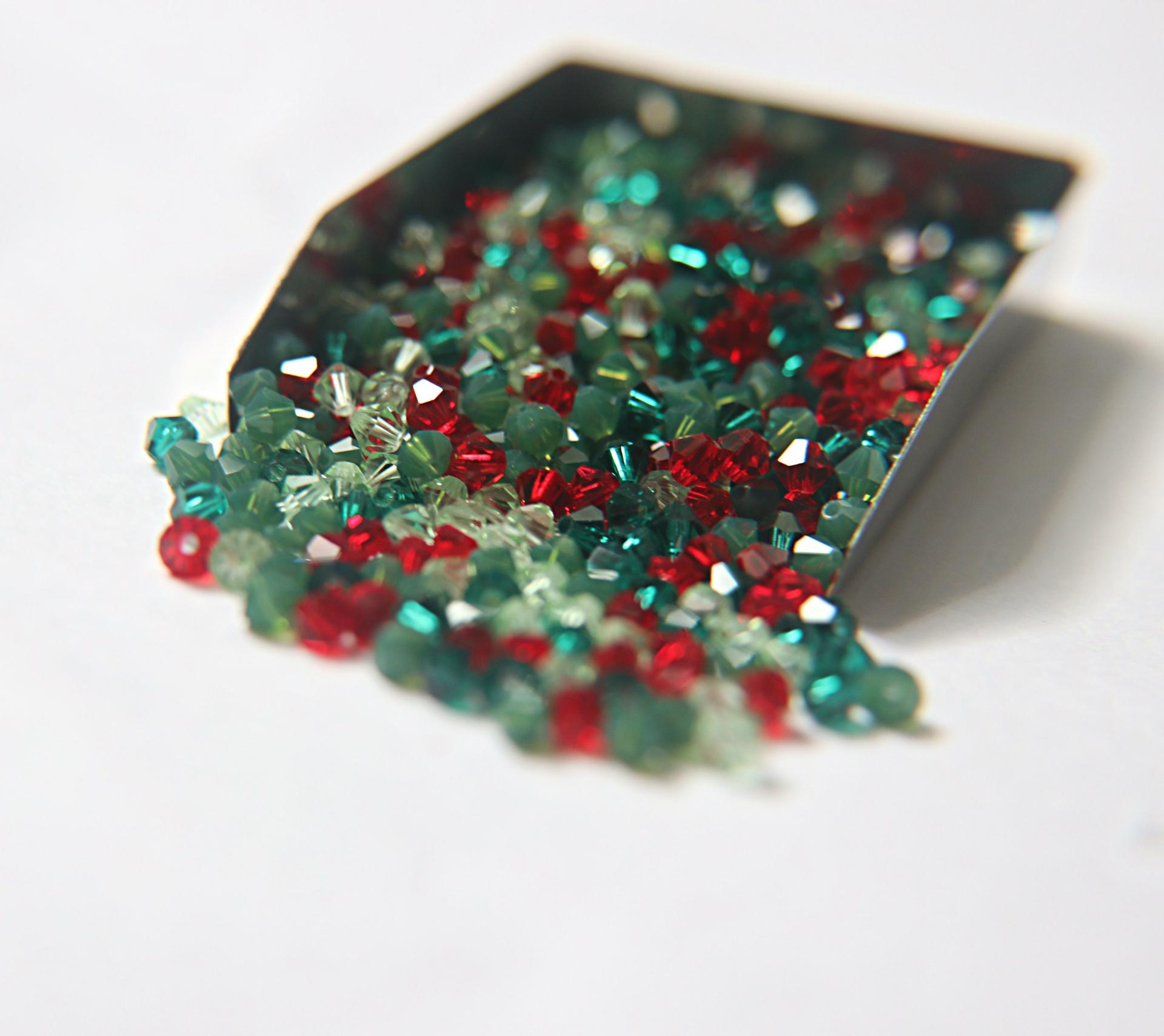3/4mm Christmas Eve Designer Mixes Swarovski Bicone beads 36/72/144/432/720 Pieces loose beads, mix beads, embroidery materials, craft bead
