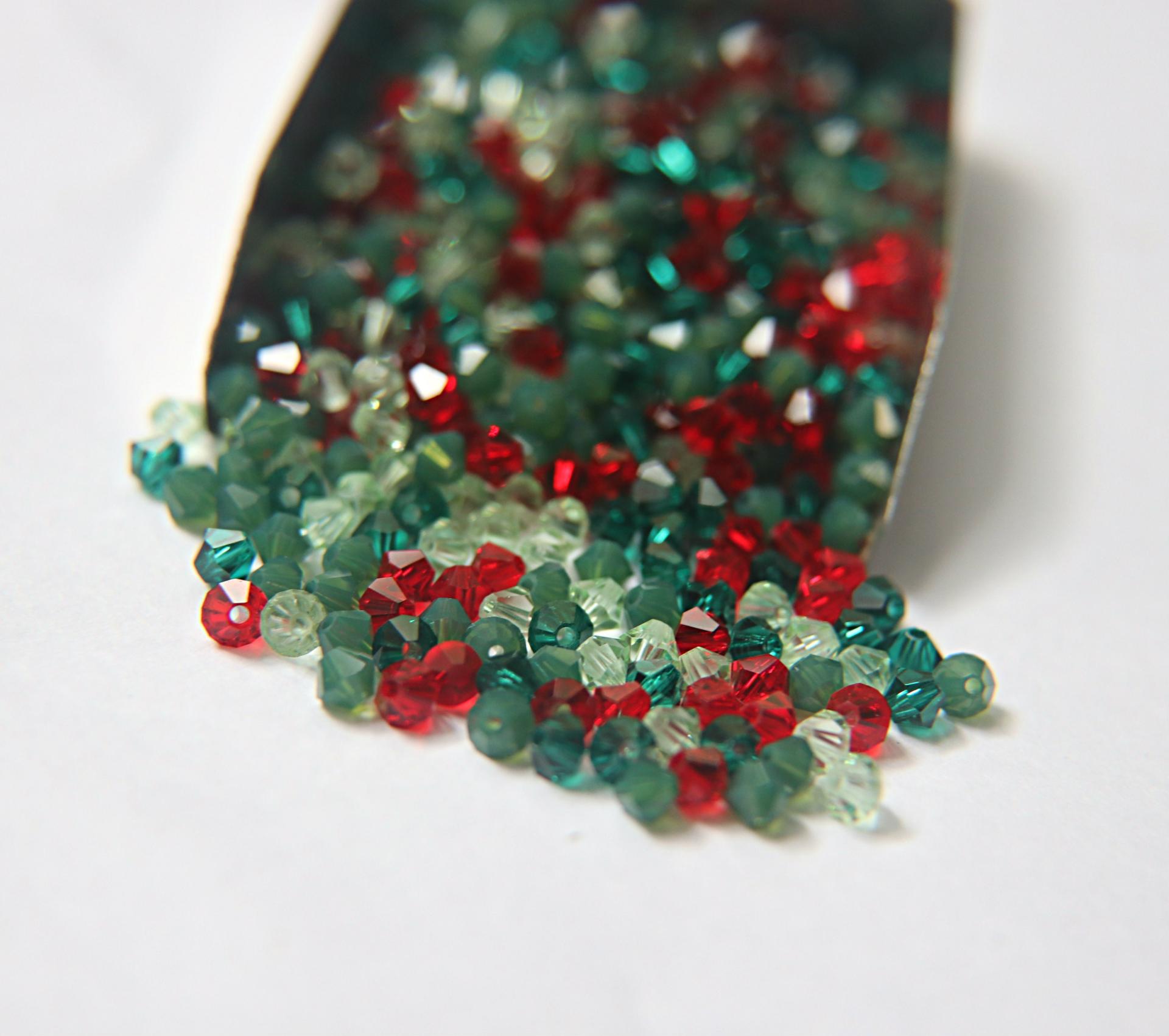 3/4mm Christmas Eve Designer Mixes Swarovski Bicone beads 36/72/144/432/720 Pieces loose beads, mix beads, embroidery materials, craft bead