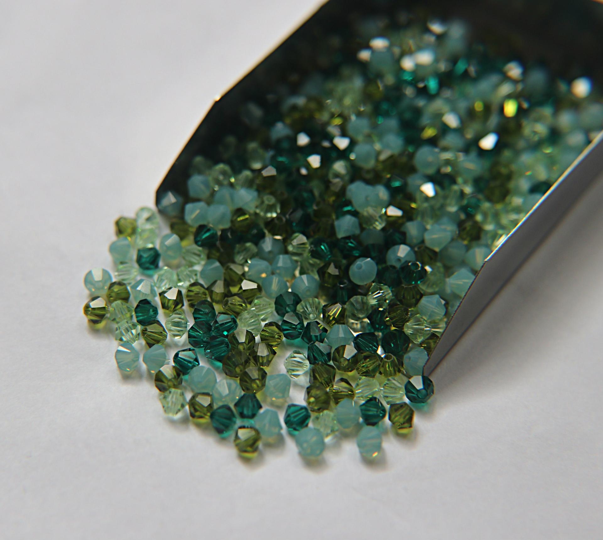 4mm Green Tea Designer Mixes Swarovski Bicone beads 36/72/144/432/720 Pieces loose beads, mix beads, embroidery materials, craft supplies