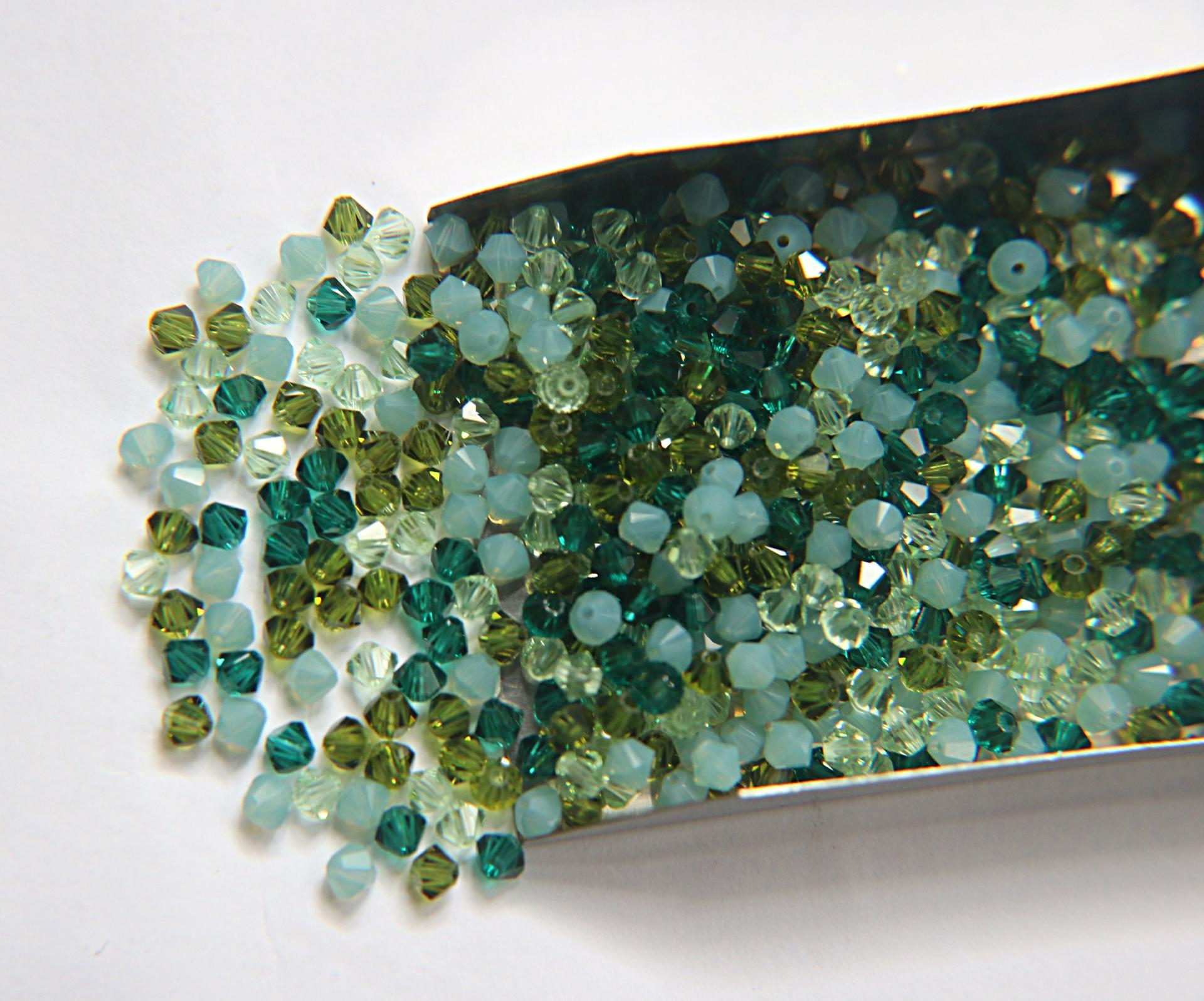 4mm Green Tea Designer Mixes Swarovski Bicone beads 36/72/144/432/720 Pieces loose beads, mix beads, embroidery materials, craft supplies