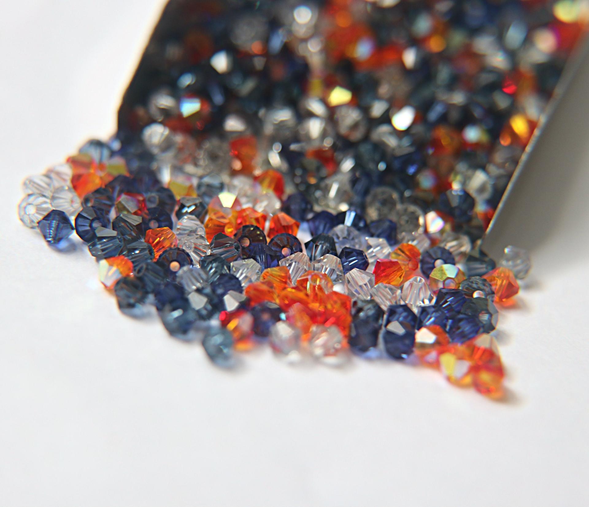 4mm Blue Tangerine Designer Mixes Swarovski Bicone beads 36/72/144/432/720 Pieces loose beads, mix beads, embroidery materials, craft