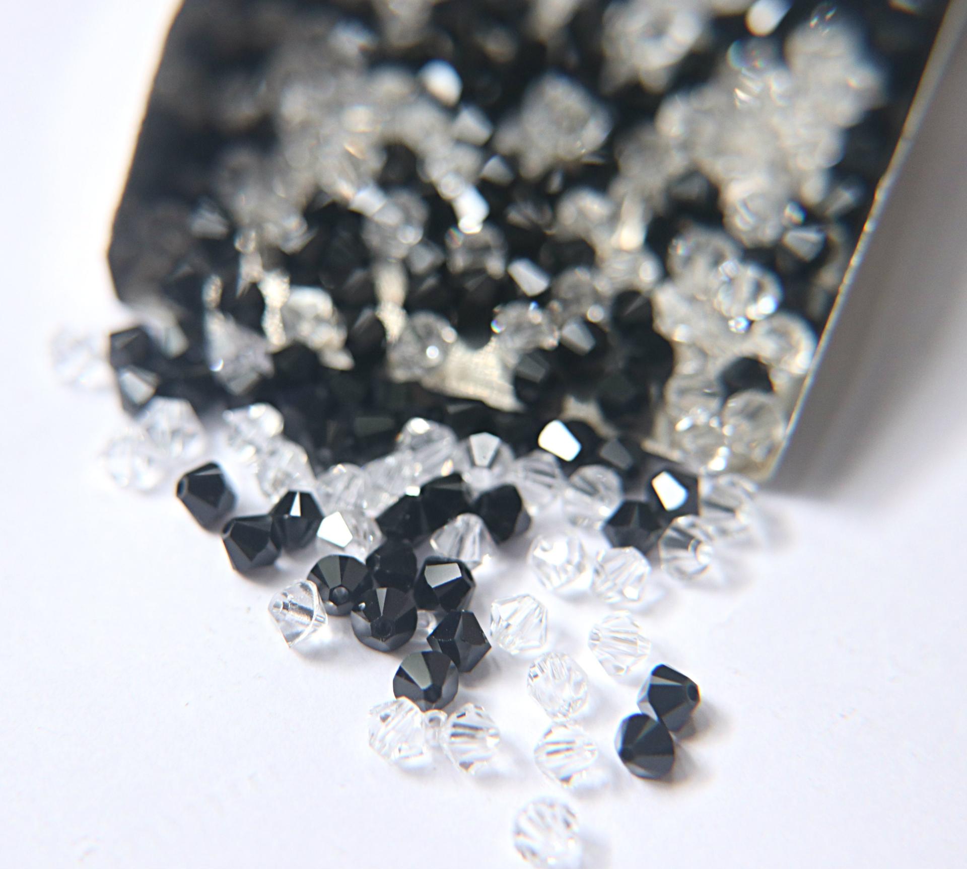 3/4 mm Tuxedo Mixes Swarovski Bicone beads 36/72/144/432/720 Pieces loose beads, mix beads, embroidery materials, craft supplies, rare