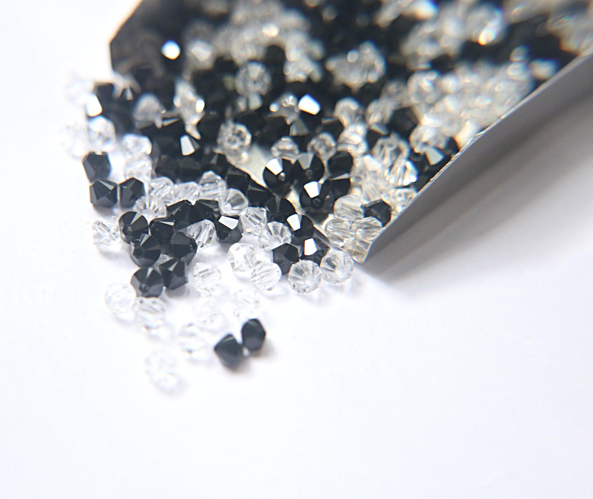 3/4 mm Tuxedo Mixes Swarovski Bicone beads 36/72/144/432/720 Pieces loose beads, mix beads, embroidery materials, craft supplies, rare