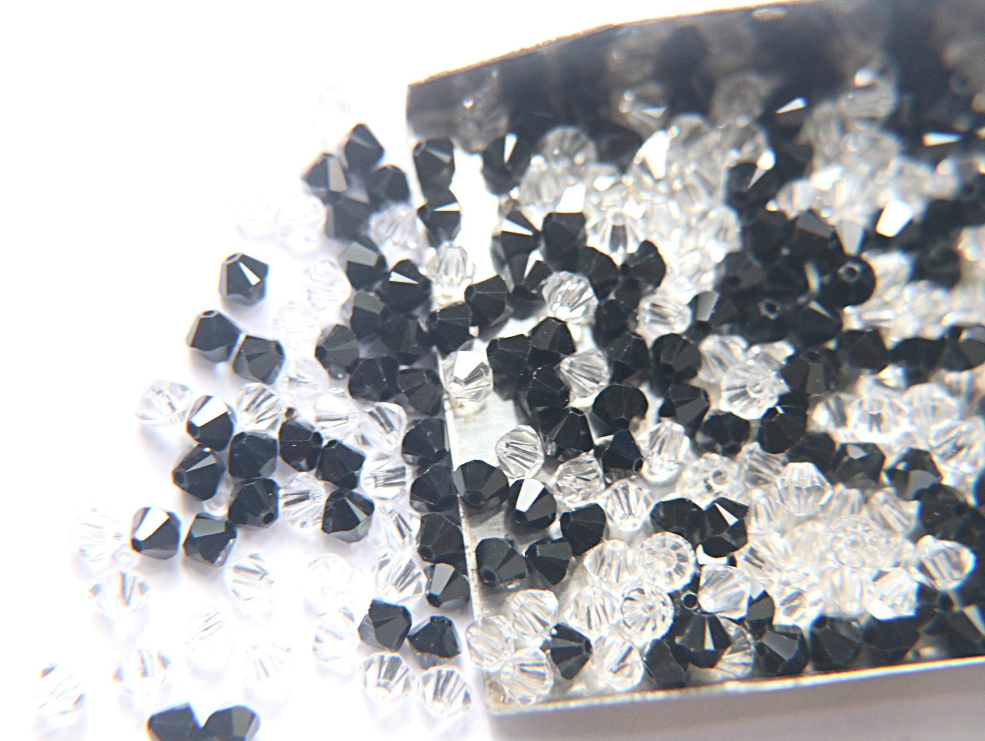 3/4 mm Tuxedo Mixes Swarovski Bicone beads 36/72/144/432/720 Pieces loose beads, mix beads, embroidery materials, craft supplies, rare