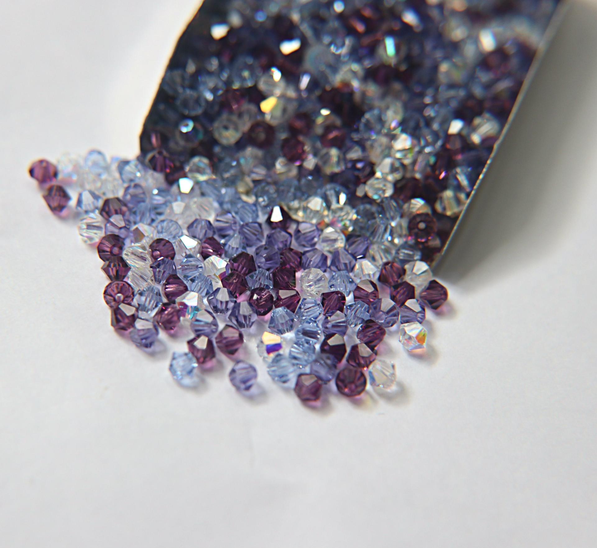 3/4 mm Pleasant Purple Mixes Swarovski Bicone beads 36/72/144/432/720 Pieces loose beads, mix beads, embroidery materials, craft supplies
