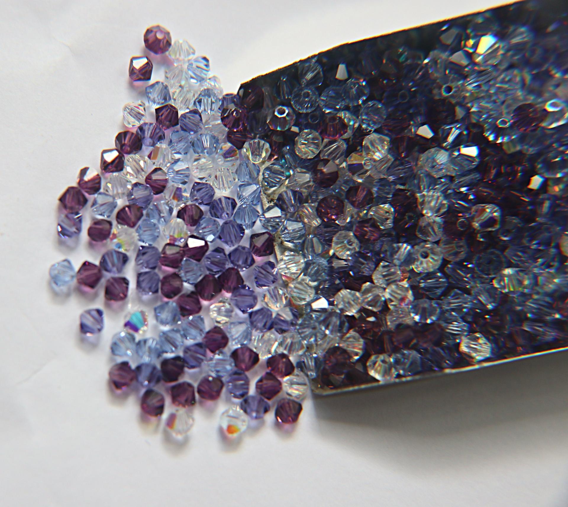 3/4 mm Pleasant Purple Mixes Swarovski Bicone beads 36/72/144/432/720 Pieces loose beads, mix beads, embroidery materials, craft supplies
