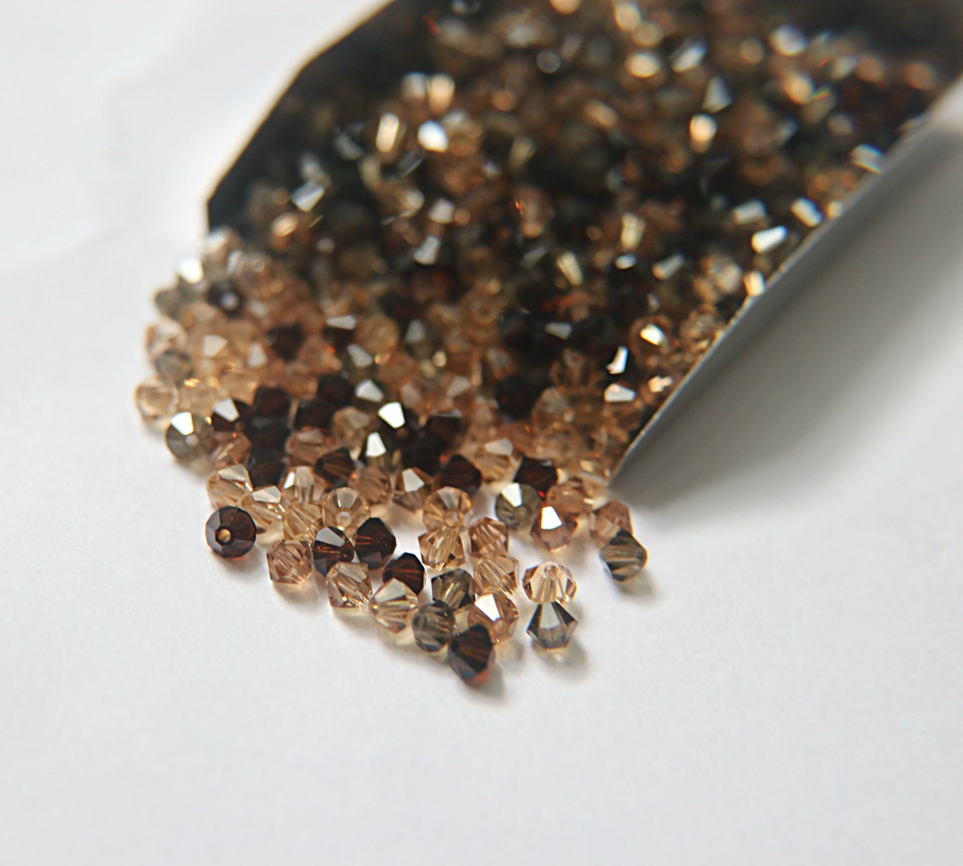 4mm Hot Cocoa Designer Mixes Swarovski Bicone beads 36/72/144/432/720 Pieces loose beads, mix beads, embroidery materials, craft supplies