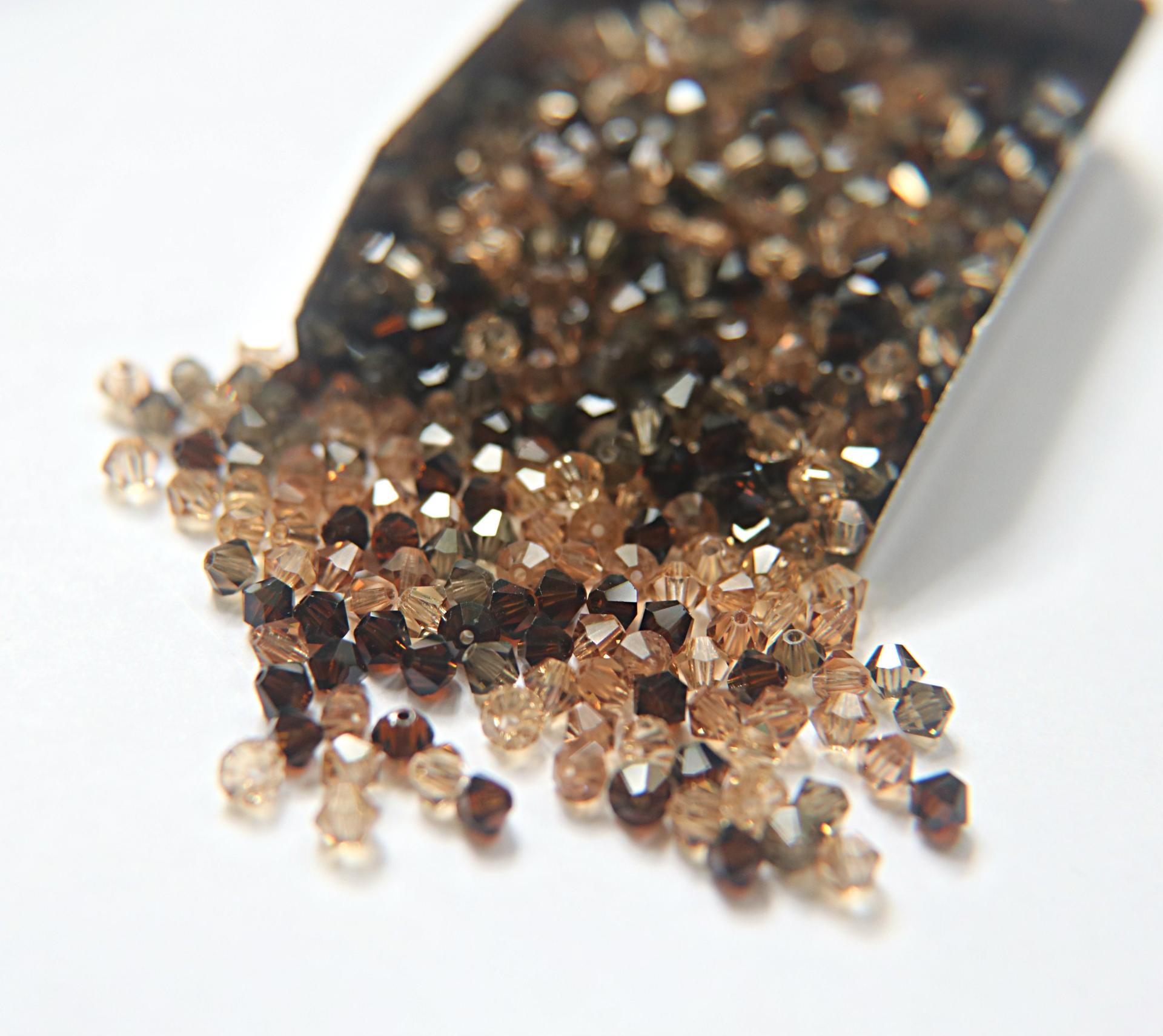 4mm Hot Cocoa Designer Mixes Swarovski Bicone beads 36/72/144/432/720 Pieces loose beads, mix beads, embroidery materials, craft supplies