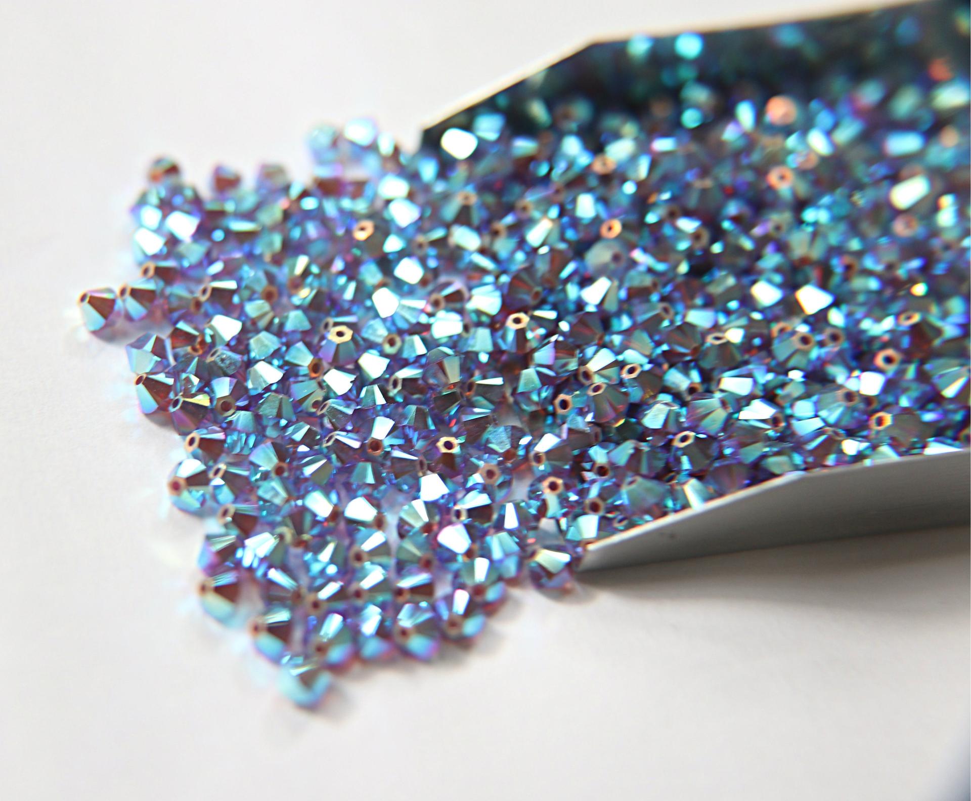 4mm Dark Mocca 2X Aurore Boreale Swarovski Bicone Cuts beads AB 36/72/144/432/720 Pieces embellishment couture, embroidery materials