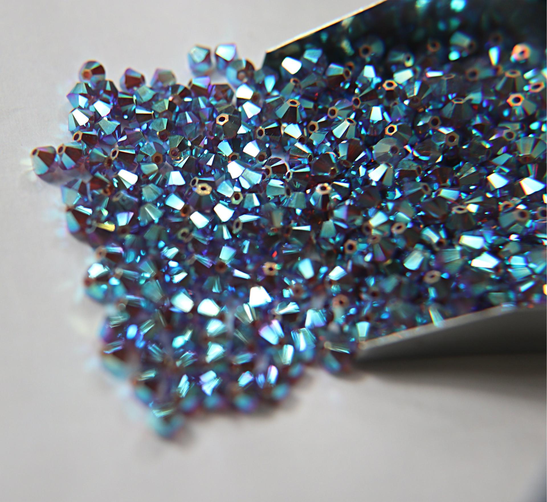4mm Dark Mocca 2X Aurore Boreale Swarovski Bicone Cuts beads AB 36/72/144/432/720 Pieces embellishment couture, embroidery materials