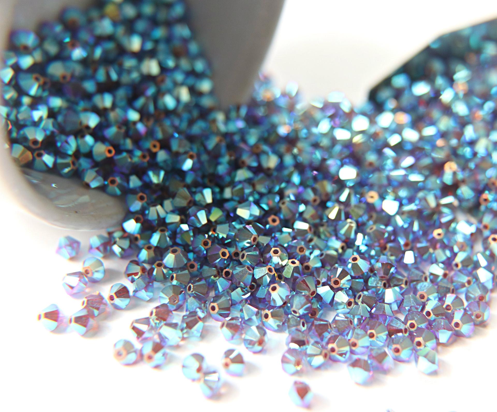 4mm Dark Mocca 2X Aurore Boreale Swarovski Bicone Cuts beads AB 36/72/144/432/720 Pieces embellishment couture, embroidery materials
