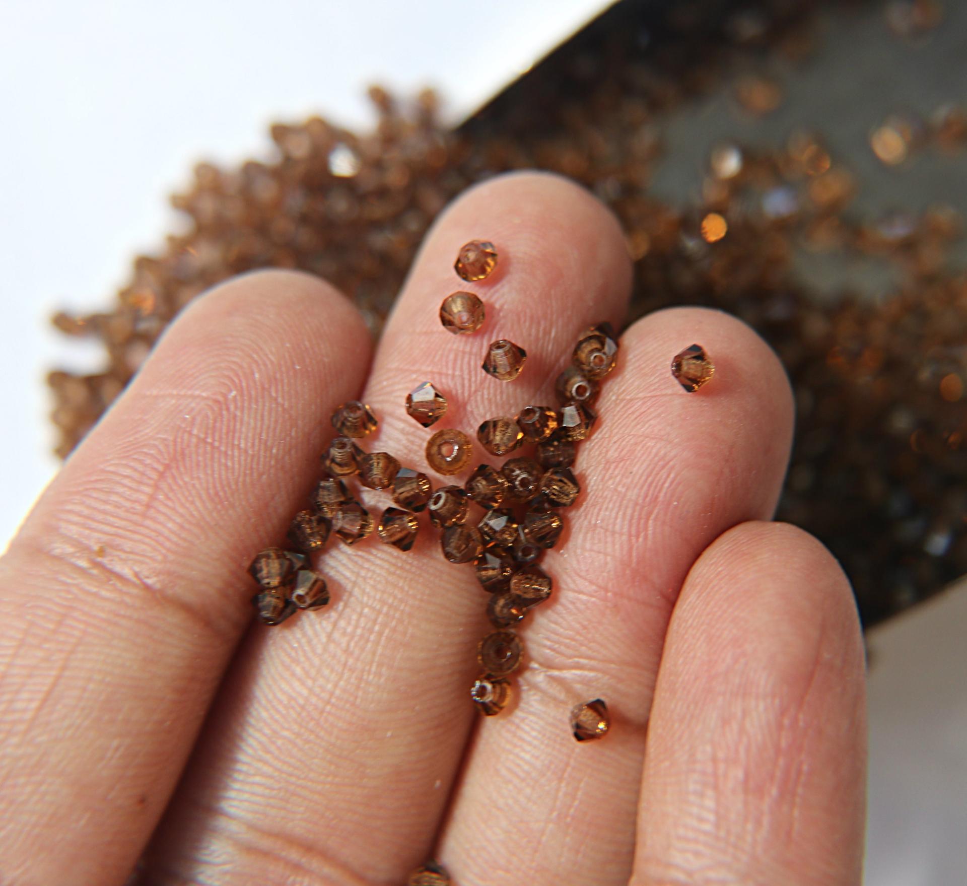 3mm Light Smoked Topaz Swarovski Bicone 36/72/144/432/720 Pieces Jewelry findings, embroidery materials, jewelry making, craft supplies