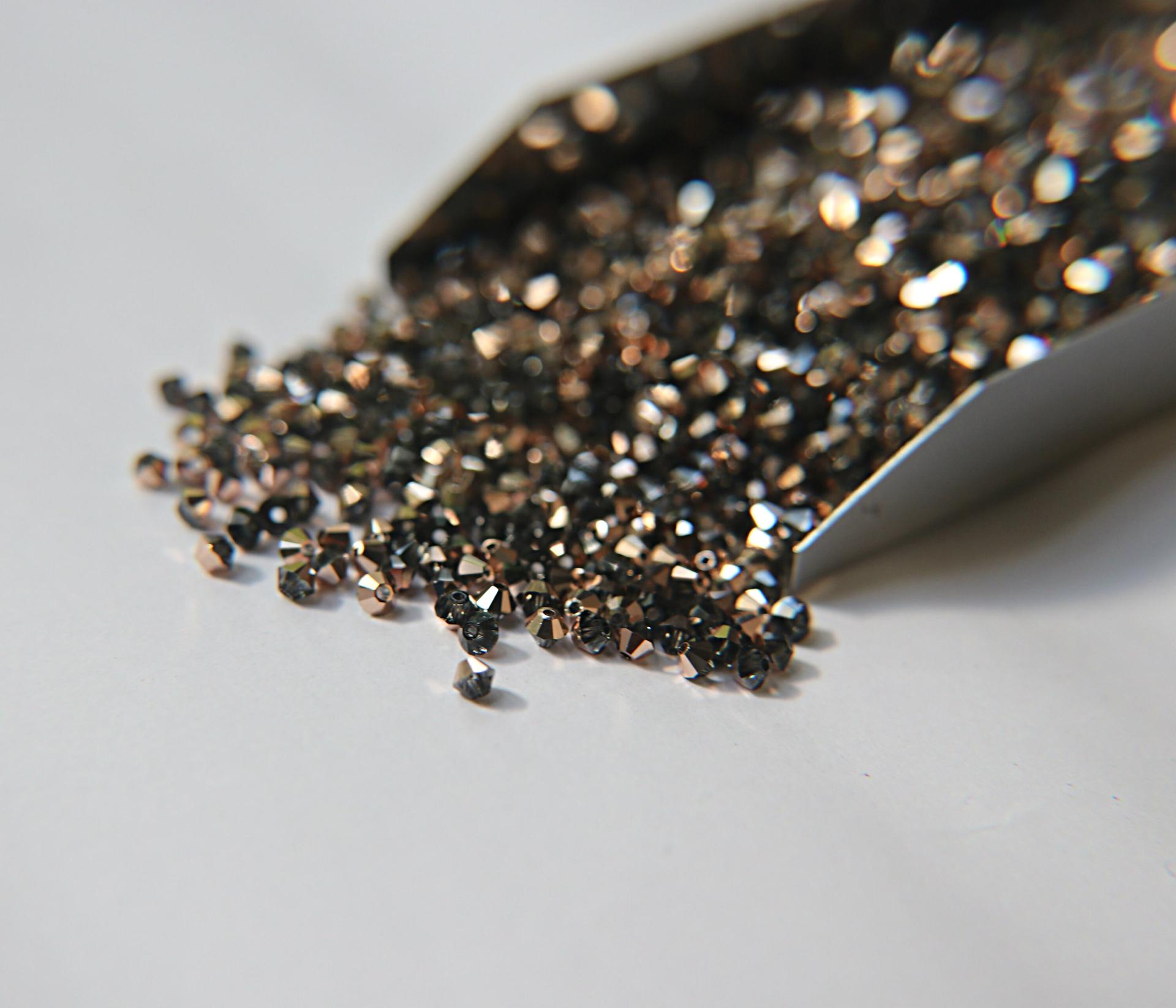 Swarovski (4mm) Crystal Rose Gold Bicones RARE Beads 36/72/144/432/720 Pieces PREMIUM beads, jewelry making, couture embellishments