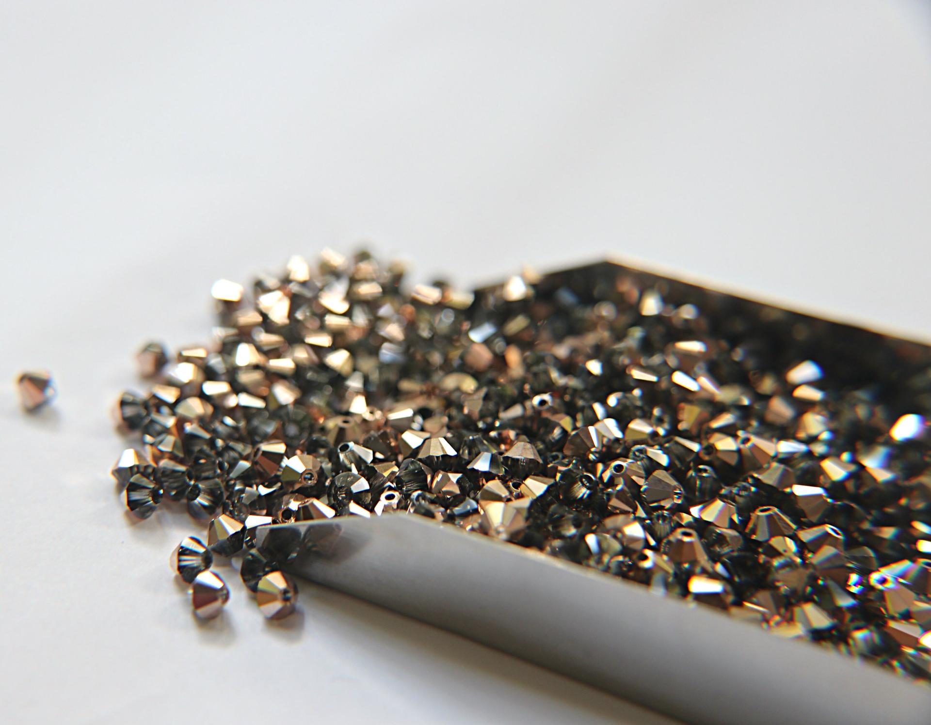 Swarovski (4mm) Crystal Rose Gold Bicones RARE Beads 36/72/144/432/720 Pieces PREMIUM beads, jewelry making, couture embellishments