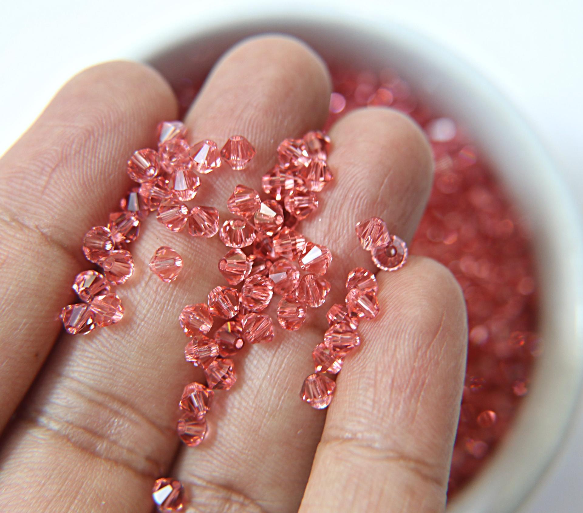 4mm Desert Rose Swarovski Bicone loose beads 36/72/144/432/720 Pieces (515) embroidery materials, craft vintage findings, embellishments
