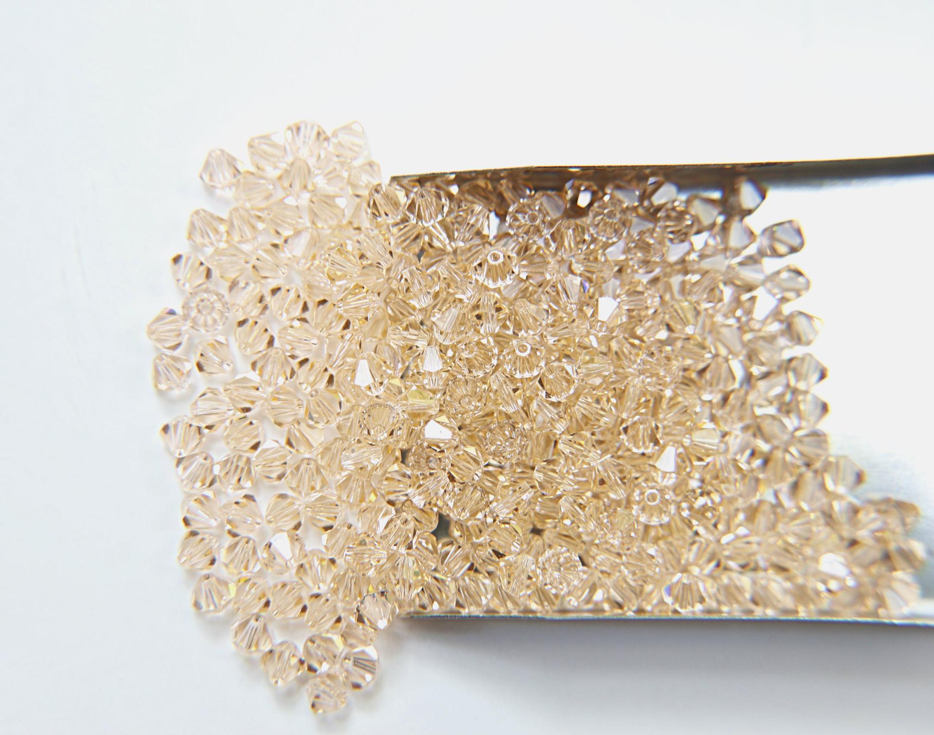 3mm Light Peach Swarovski Bicone beads 36/72/144/432/720 Pieces embroidery materials, jewelry making, wedding decorations, rare craft supply