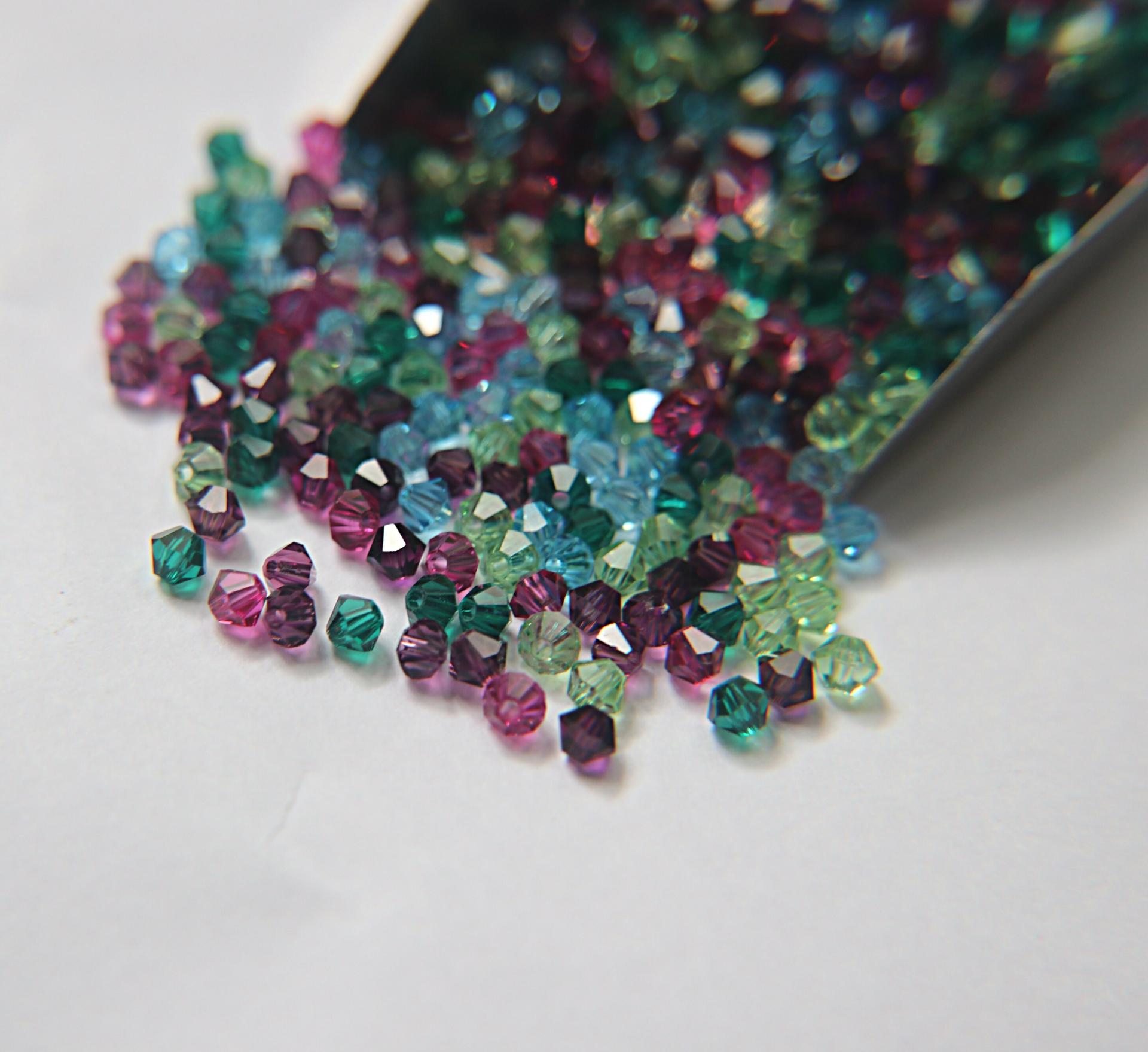 3/4 mm Garden Glory Designer Mixes Swarovski Bicone beads 36/72/144/432/720 Pieces loose beads mix beads, embroidery materials, decorations