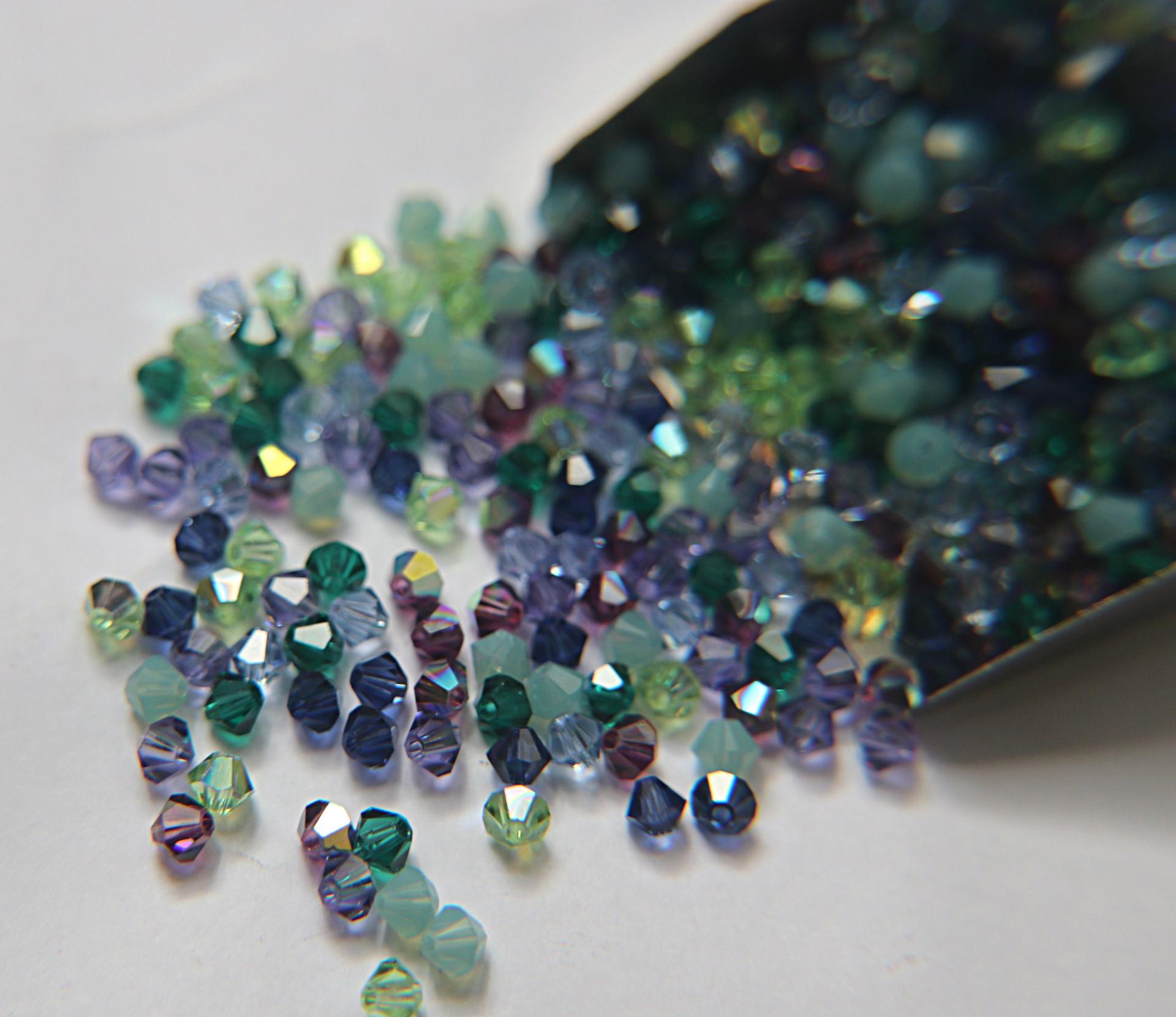 4mm Monet's Garden Designer Mixes Swarovski Bicone beads 36/72/144/432/720 Pieces loose beads mix beads, embroidery materials, vintage find