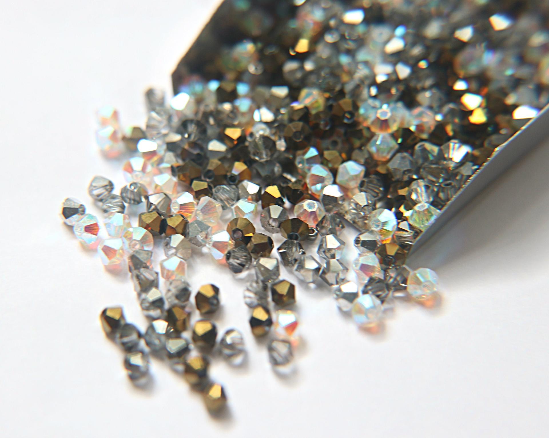 3/4 mm Gilty Pleasure Designer Mixes Swarovski Bicone beads 36/72/144/432/720 Pieces loose beads, mix beads, embroidery materials, craft