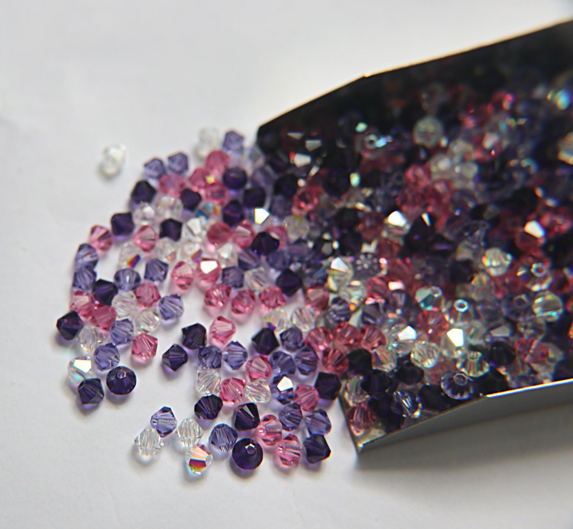 4mm Pink Hydrangea Designer Mixes Swarovski Bicone beads 36/72/144/432/720 Pieces loose beads, mix beads, embroidery materials, craft supply