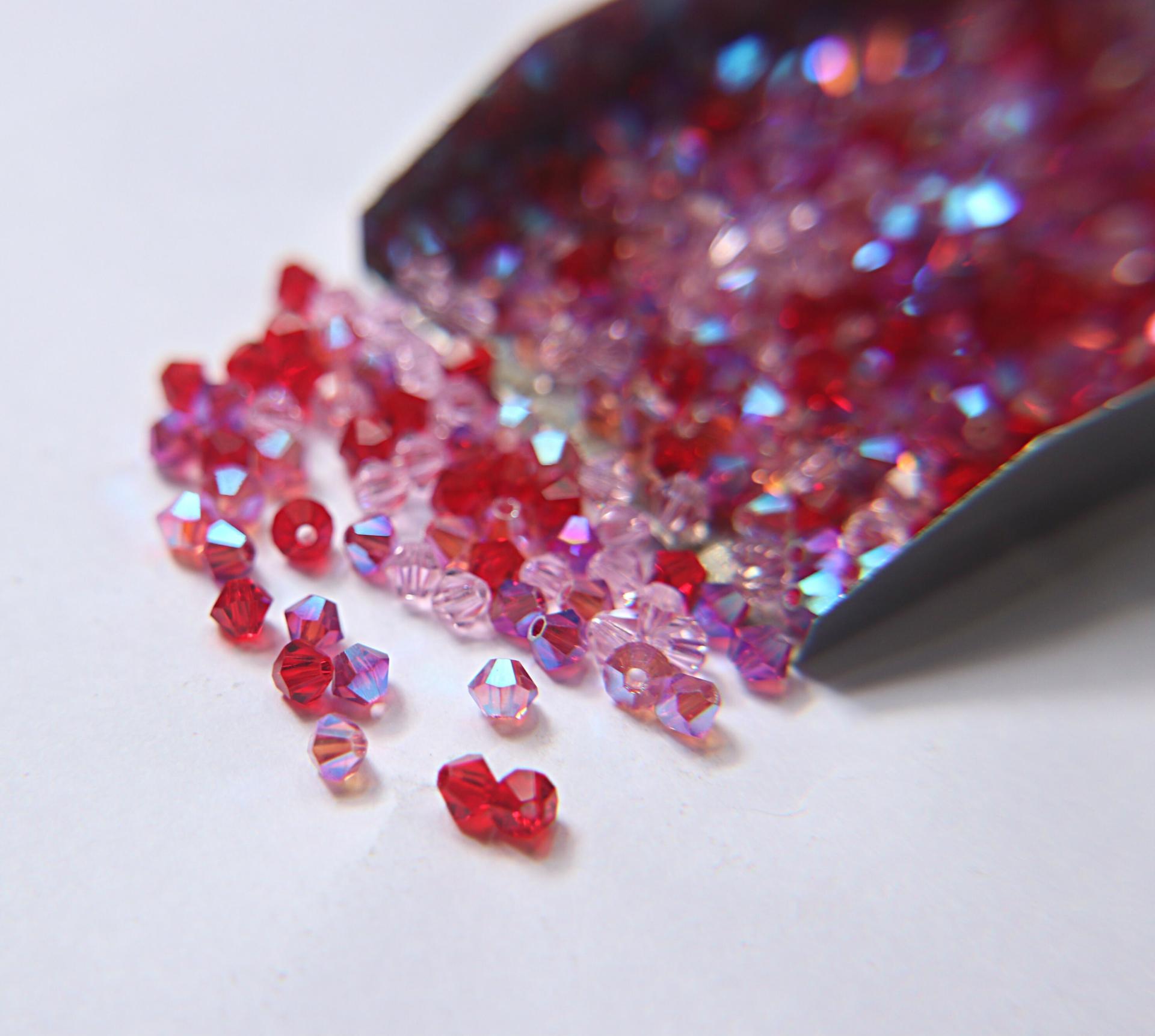 4mm Valentines Crystal Designer Mixes Swarovski Bicone beads 36/72/144/432/720 Pieces loose beads, mix beads, embroidery materials, craft
