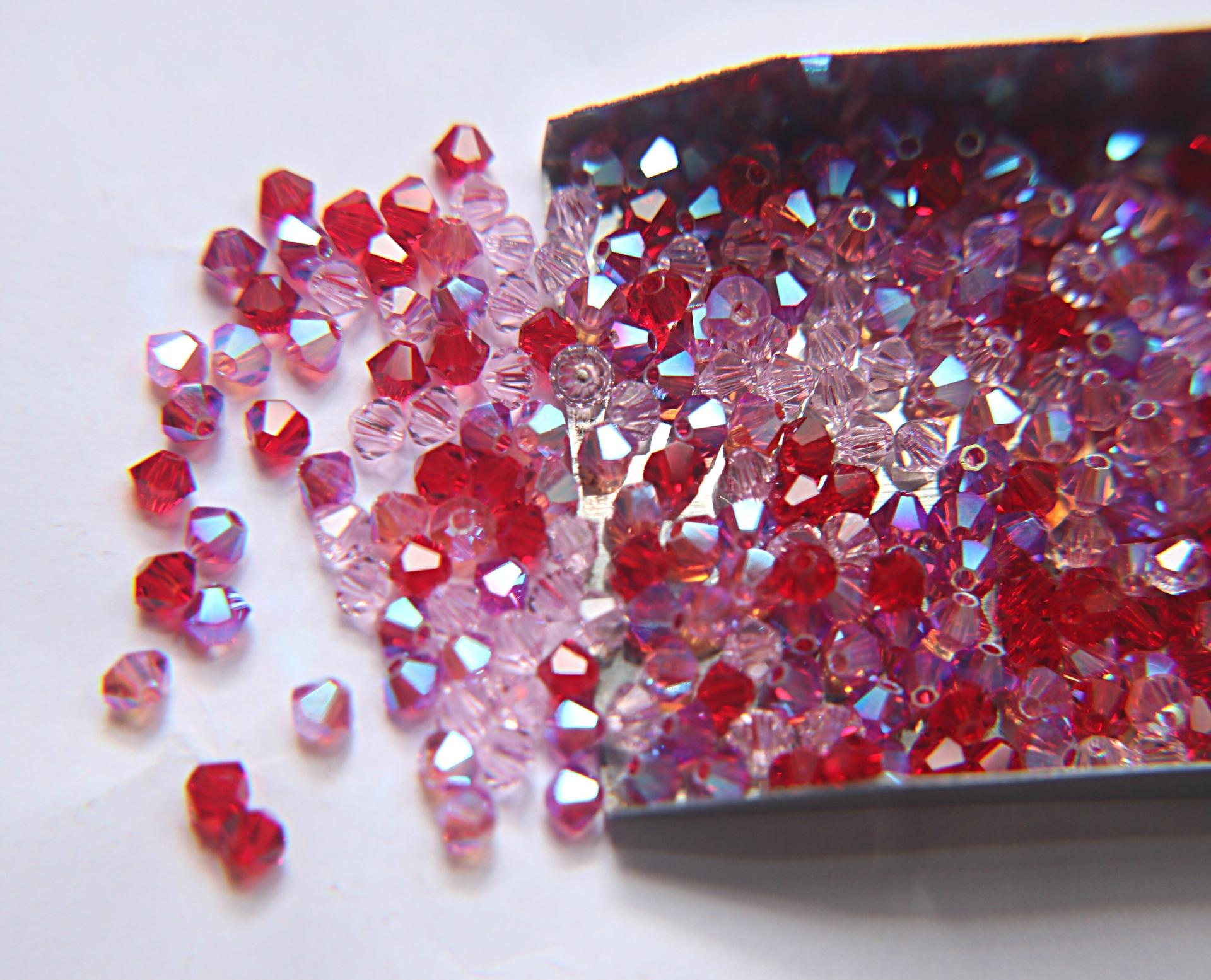 4mm Valentines Crystal Designer Mixes Swarovski Bicone beads 36/72/144/432/720 Pieces loose beads, mix beads, embroidery materials, craft