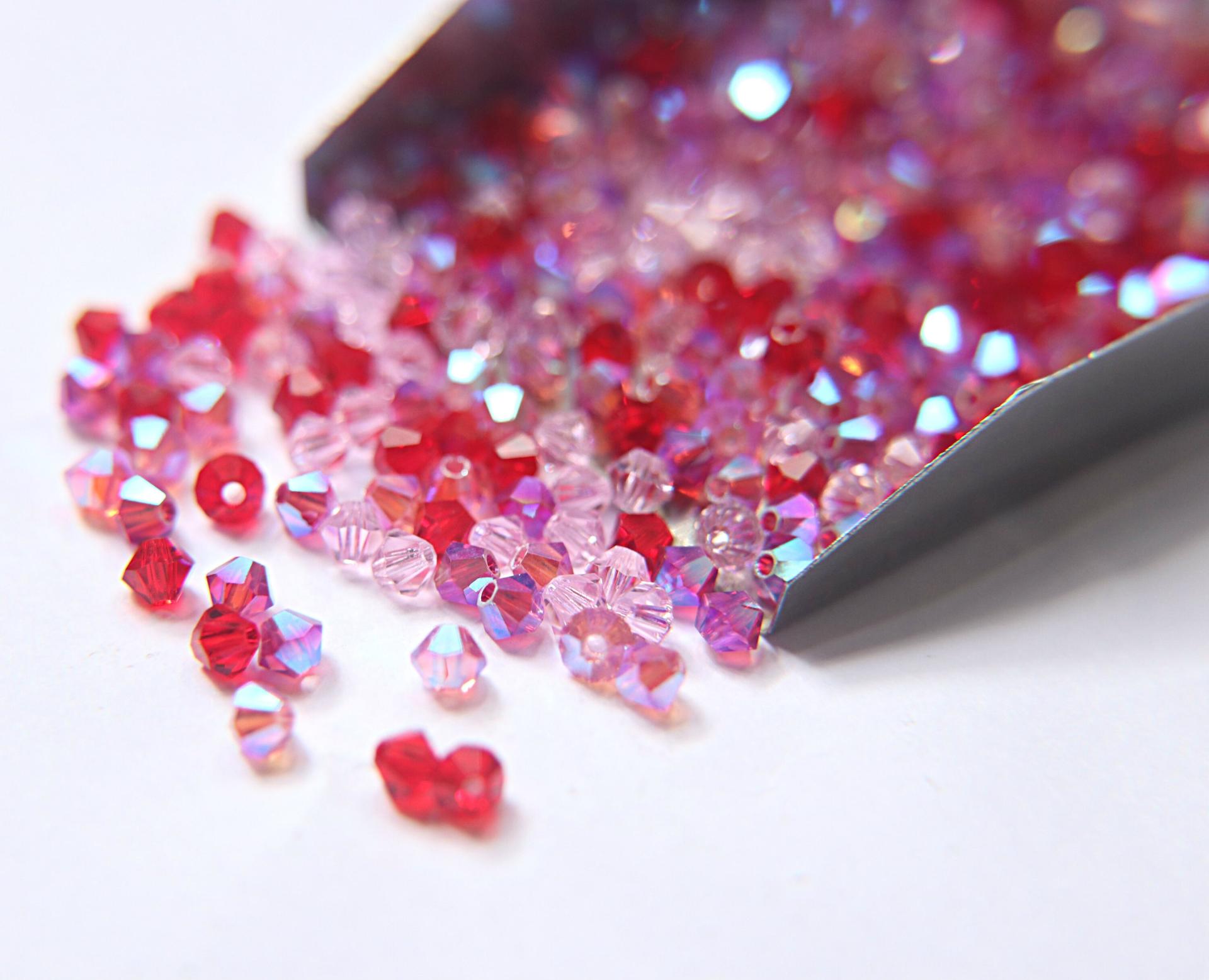4mm Valentines Crystal Designer Mixes Swarovski Bicone beads 36/72/144/432/720 Pieces loose beads, mix beads, embroidery materials, craft