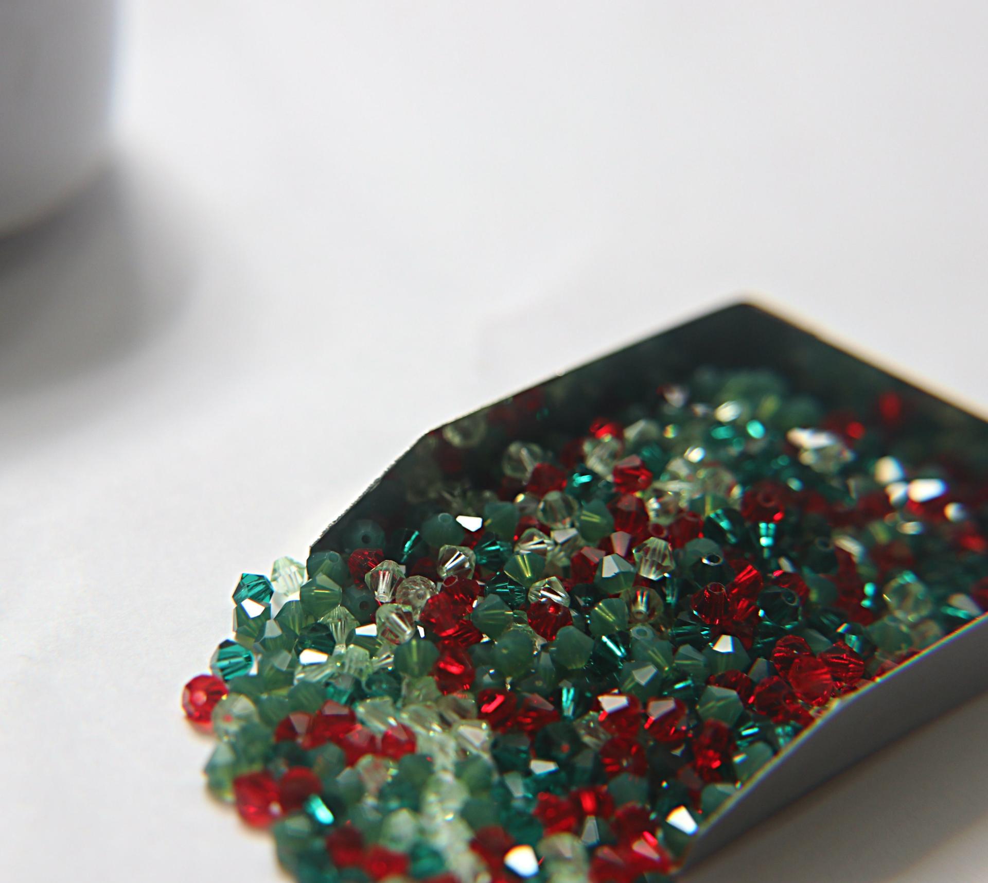 3/4mm Christmas Eve Designer Mixes Swarovski Bicone beads 36/72/144/432/720 Pieces loose beads, mix beads, embroidery materials, craft bead