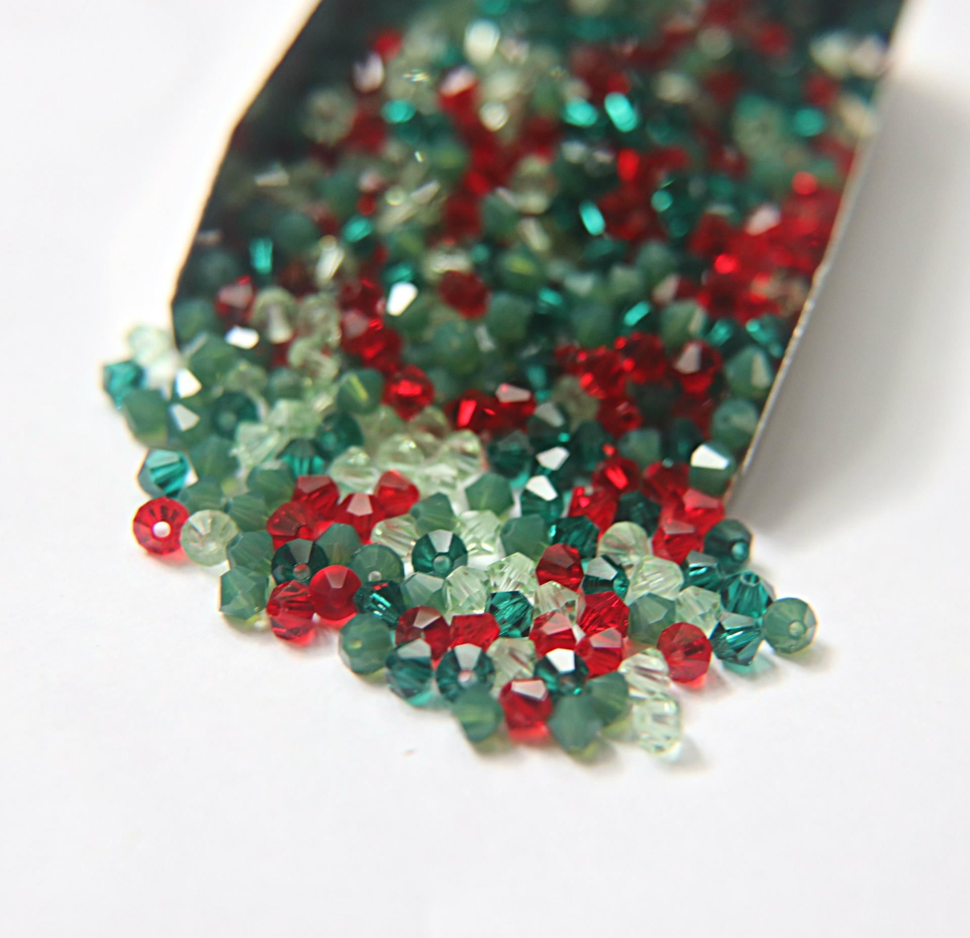 3/4mm Christmas Eve Designer Mixes Swarovski Bicone beads 36/72/144/432/720 Pieces loose beads, mix beads, embroidery materials, craft bead