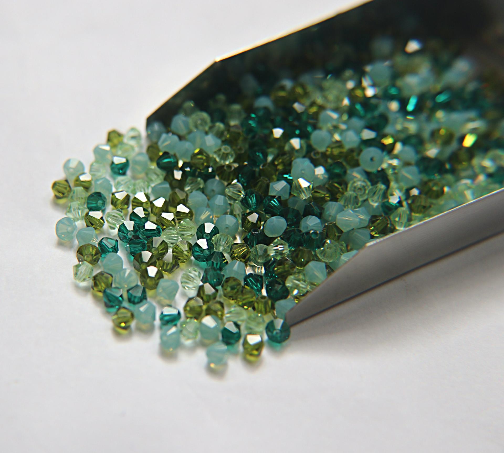 4mm Green Tea Designer Mixes Swarovski Bicone beads 36/72/144/432/720 Pieces loose beads, mix beads, embroidery materials, craft supplies