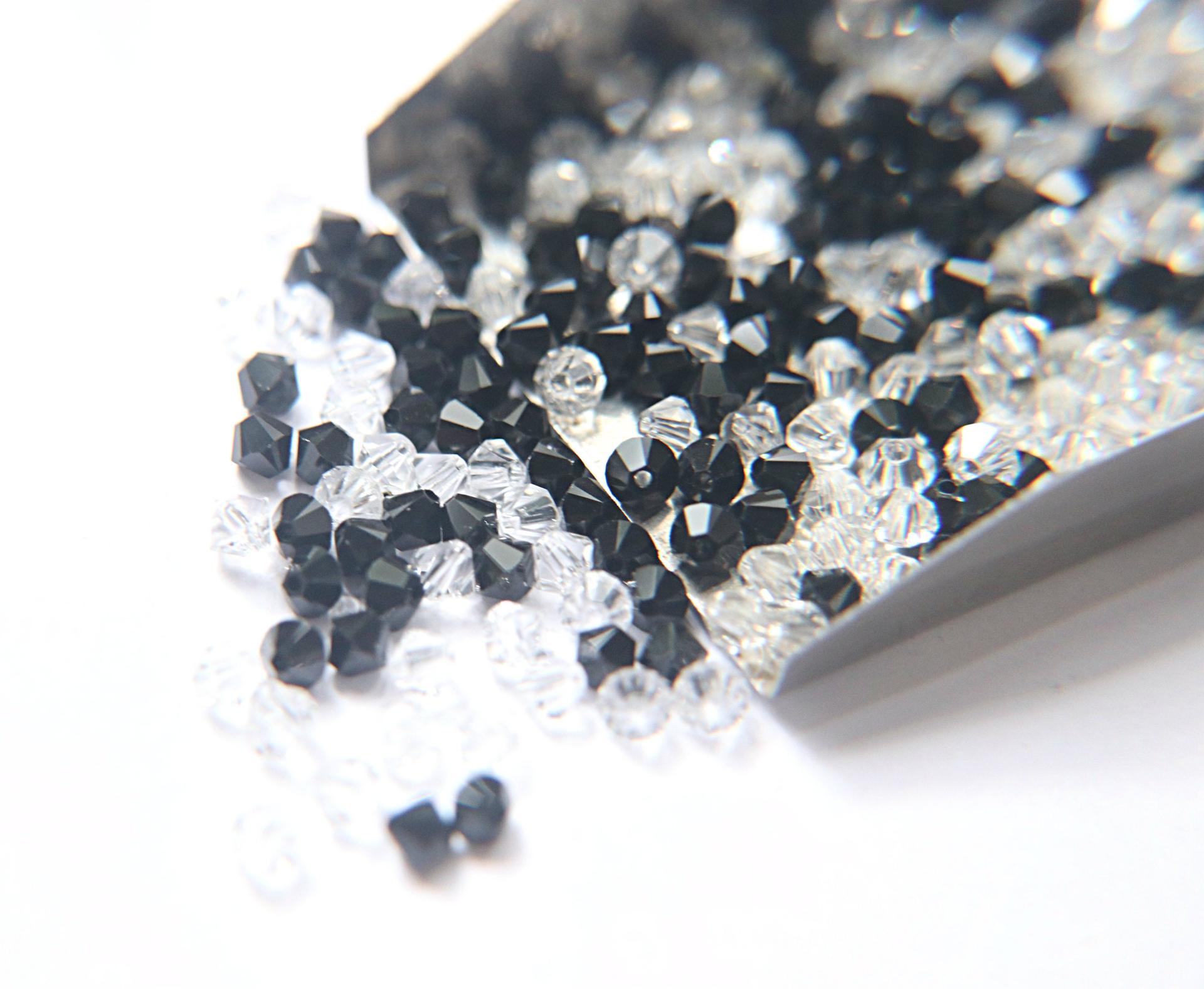 3/4 mm Tuxedo Mixes Swarovski Bicone beads 36/72/144/432/720 Pieces loose beads, mix beads, embroidery materials, craft supplies, rare