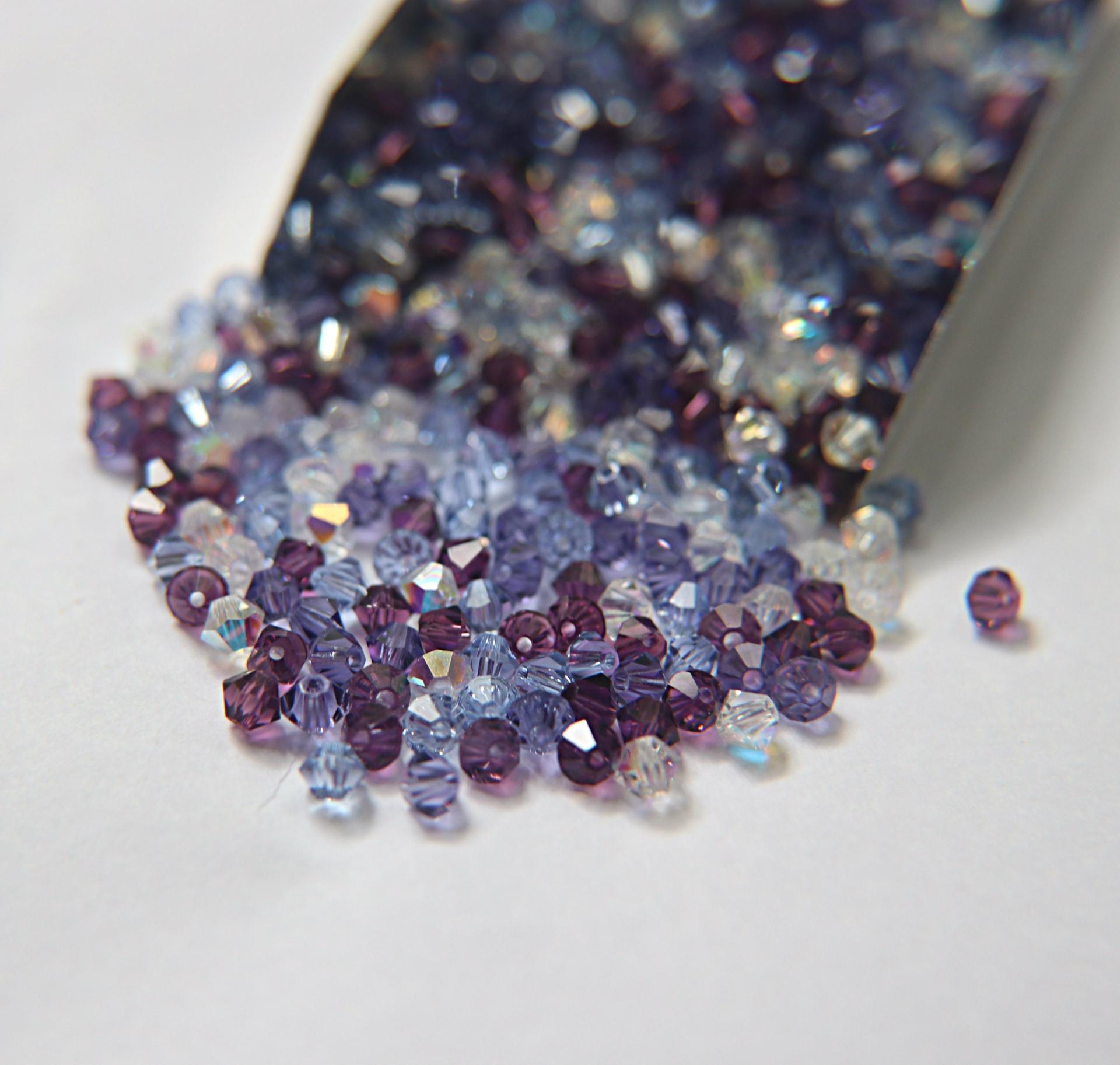 3/4 mm Pleasant Purple Mixes Swarovski Bicone beads 36/72/144/432/720 Pieces loose beads, mix beads, embroidery materials, craft supplies