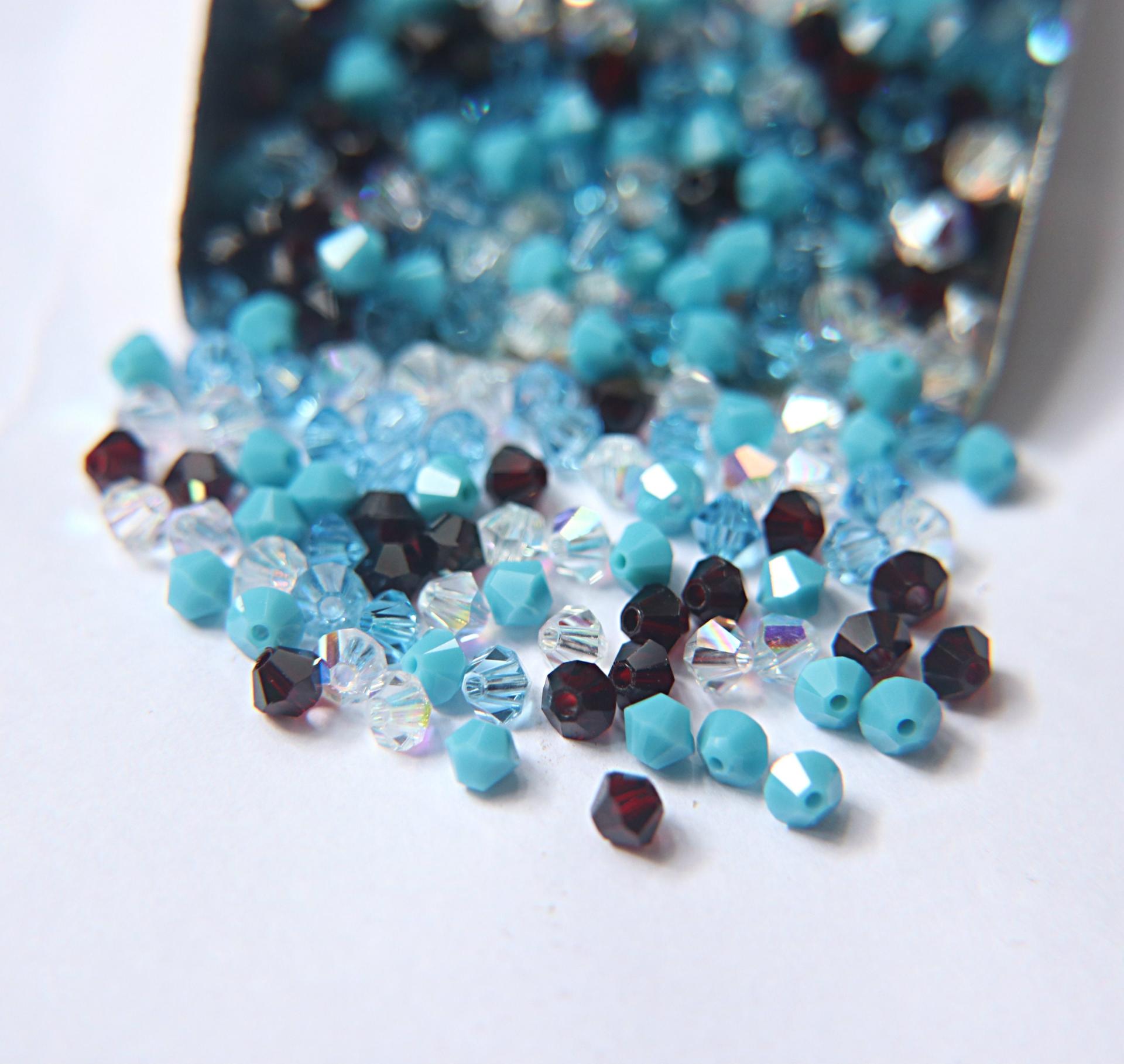 4mm Turquoise Sunset Designer Mixes Swarovski Bicone beads 36/72/144/432/720 Pieces loose beads, mix beads, embroidery materials, craft
