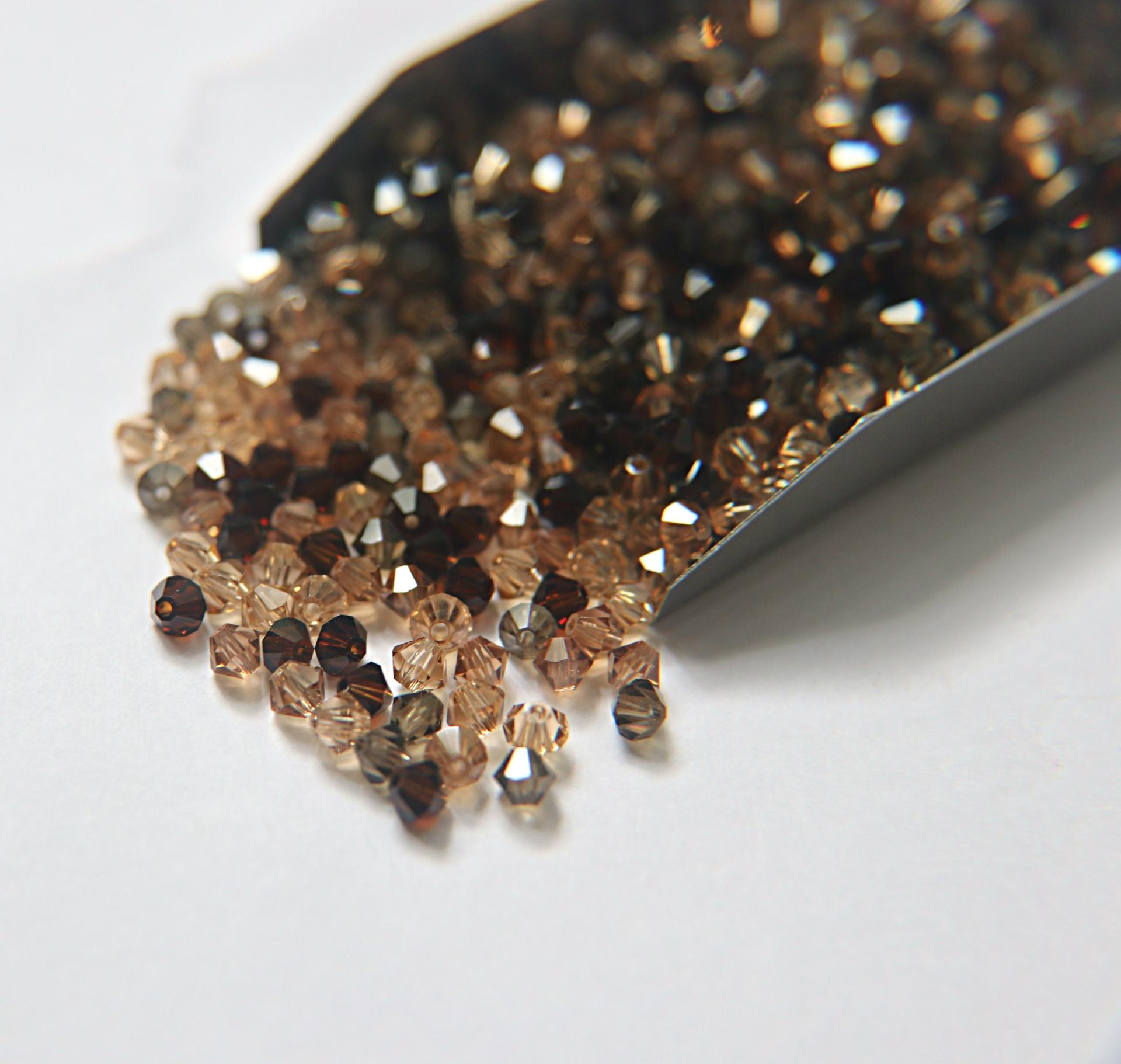 4mm Hot Cocoa Designer Mixes Swarovski Bicone beads 36/72/144/432/720 Pieces loose beads, mix beads, embroidery materials, craft supplies