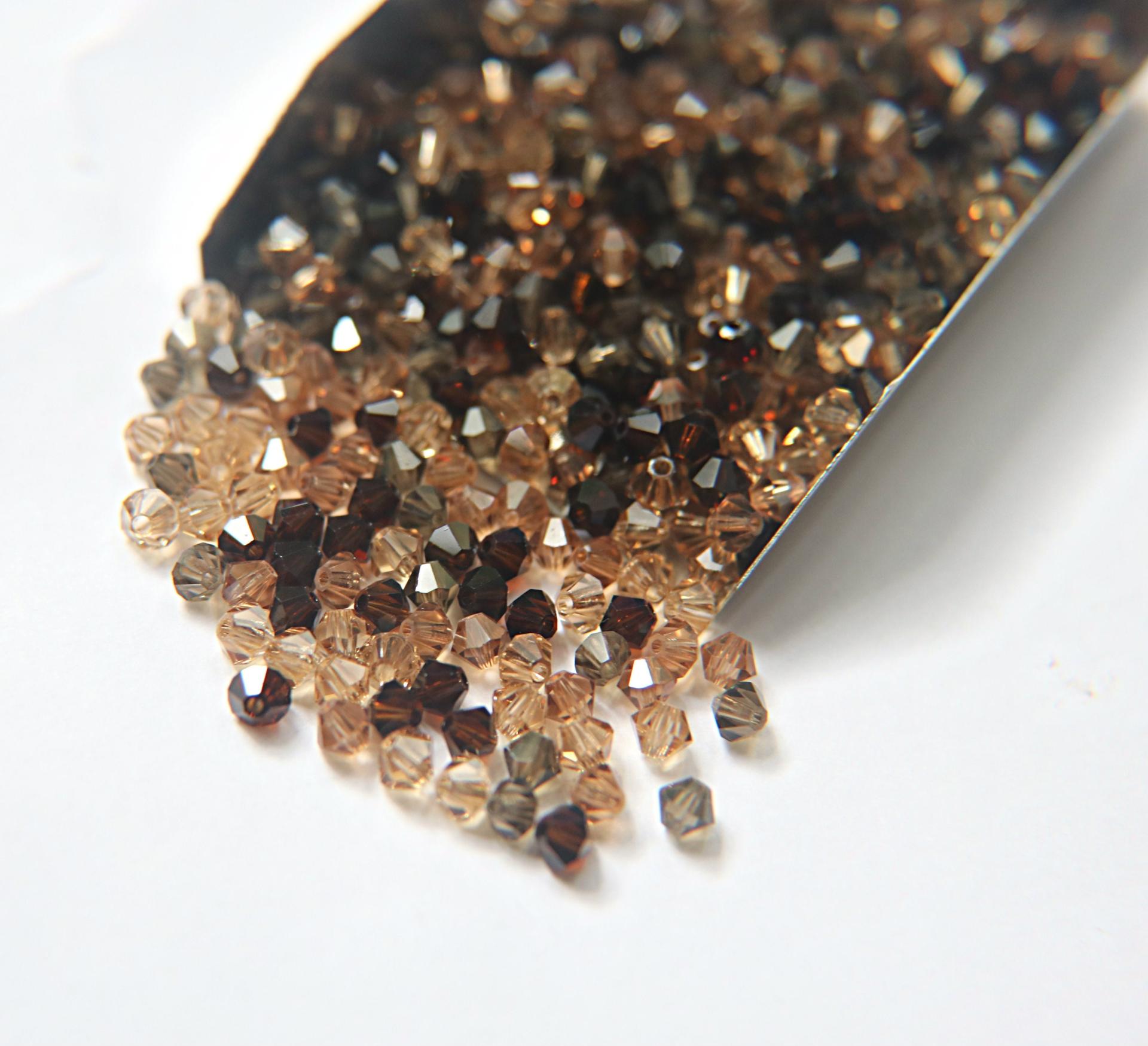 4mm Hot Cocoa Designer Mixes Swarovski Bicone beads 36/72/144/432/720 Pieces loose beads, mix beads, embroidery materials, craft supplies