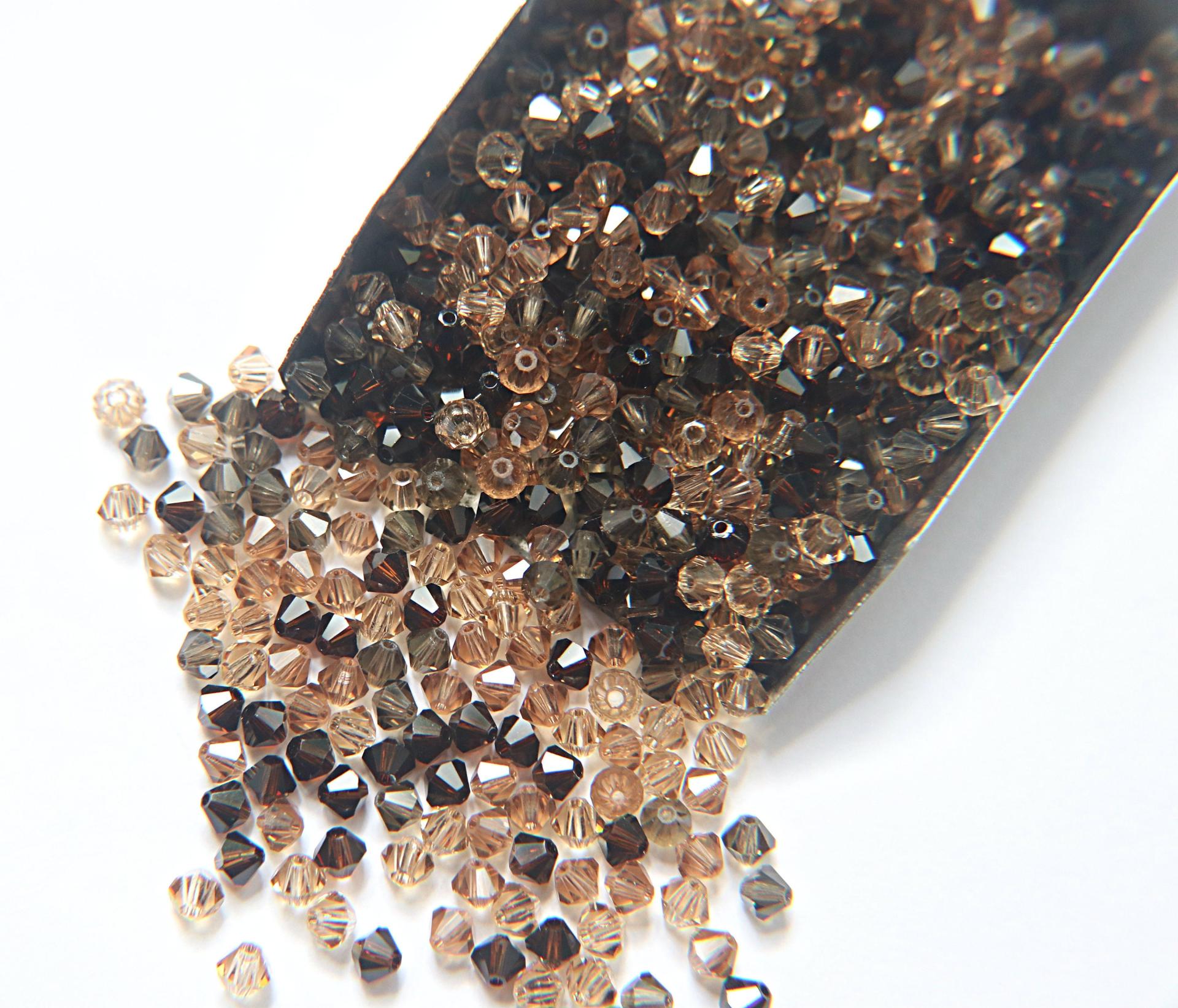 4mm Hot Cocoa Designer Mixes Swarovski Bicone beads 36/72/144/432/720 Pieces loose beads, mix beads, embroidery materials, craft supplies