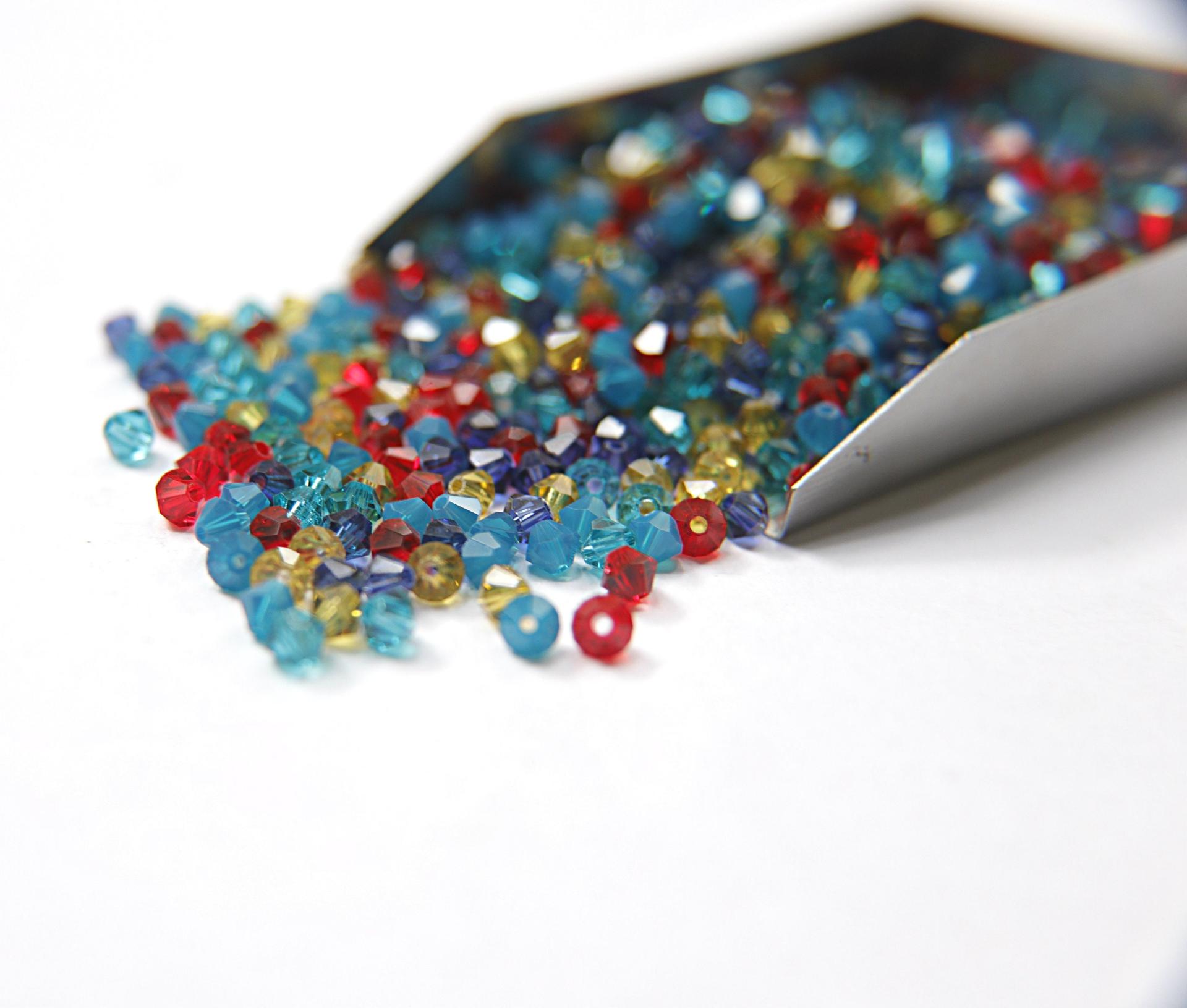 4mm Mystic Blue Designer Mixes Swarovski Bicone beads 36/72/144/432/720 Pieces loose beads, mix beads, embroidery materials, craft supplies