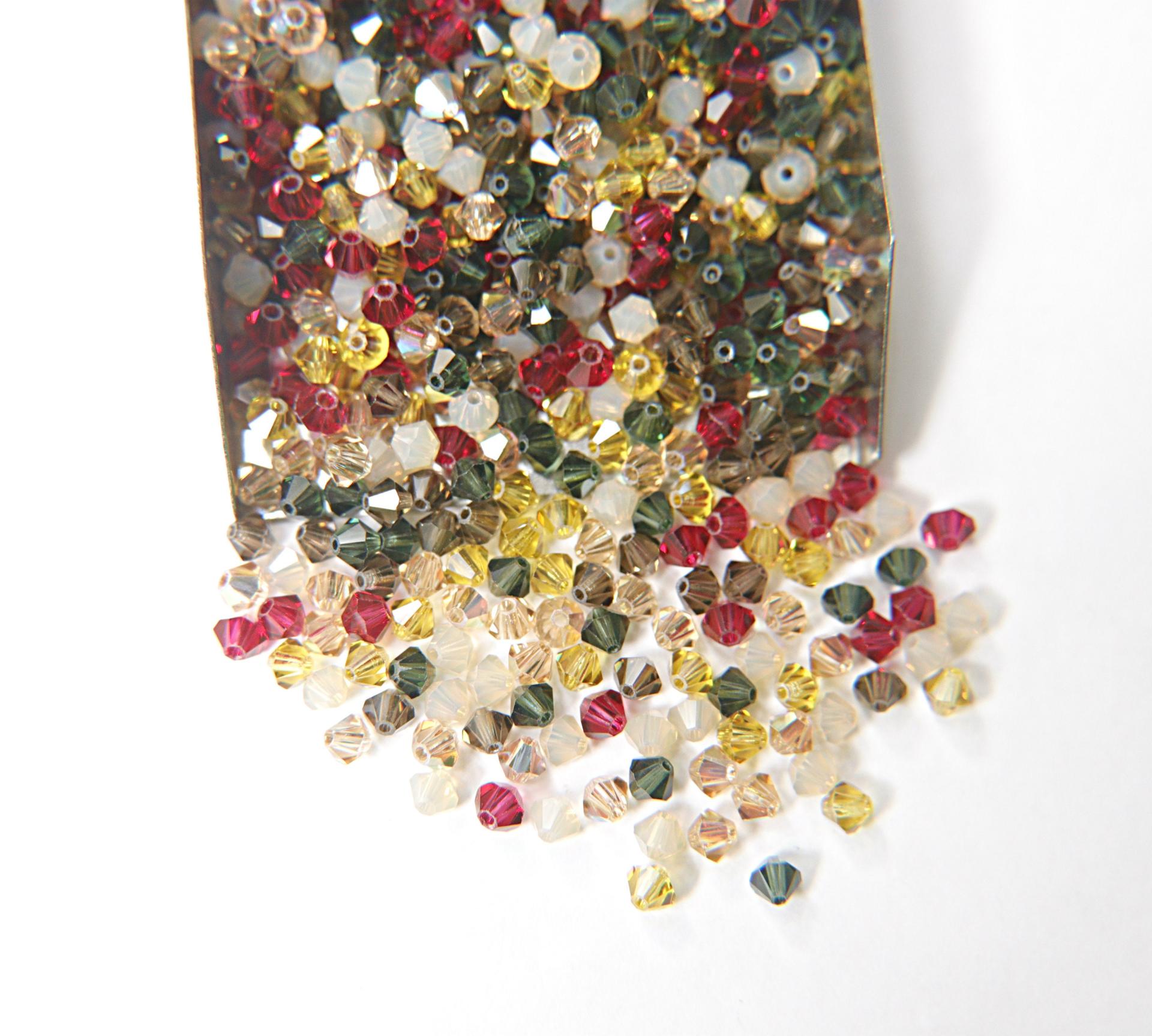 4mm Vintage Garden Designer Mixes Swarovski Bicone beads 36/72/144/432/720 Pieces loose beads, mix beads, embroidery materials, craft
