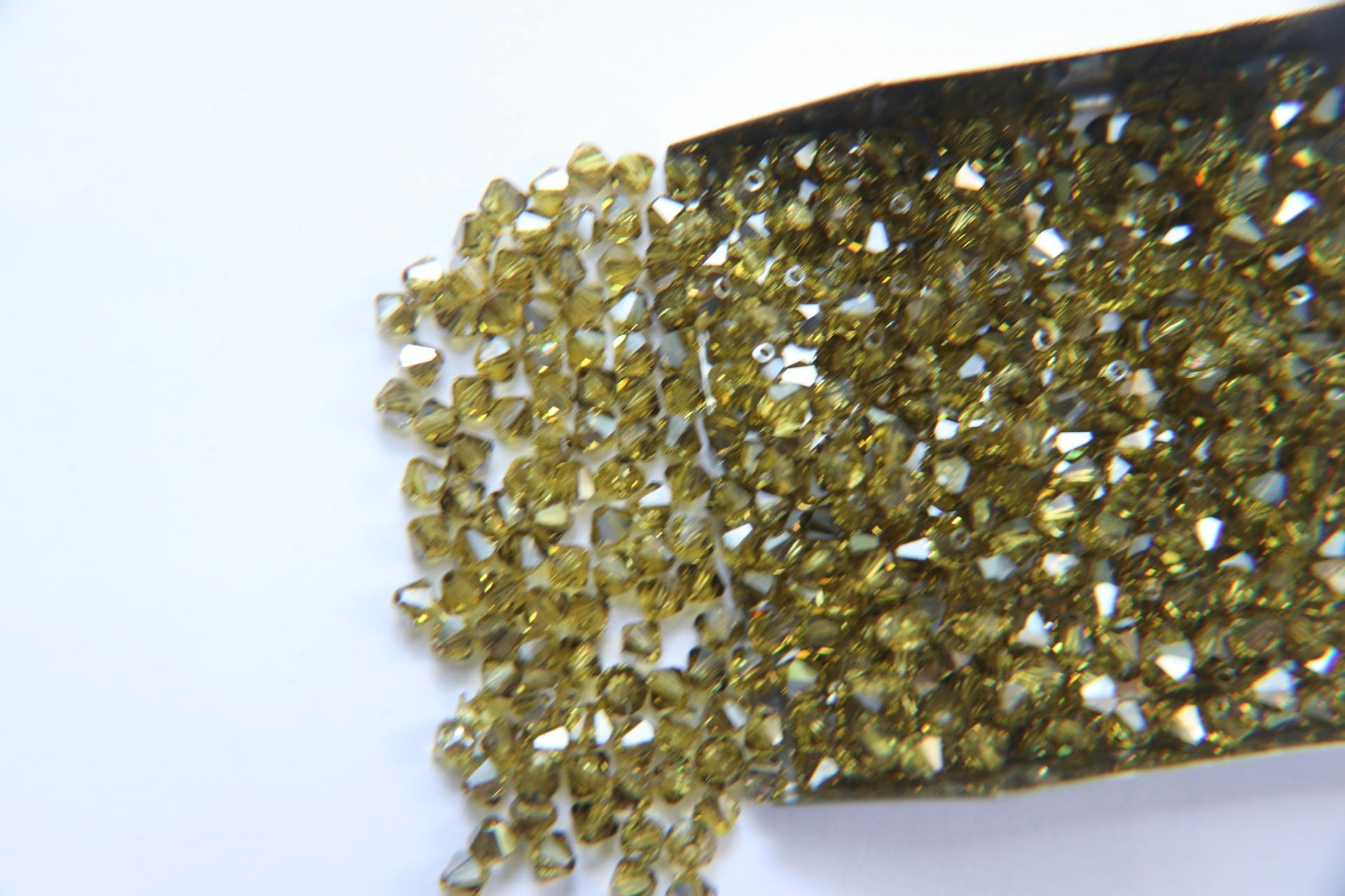4mm Khaki Satin Swarovski Bicone Cuts Beads 36/72/144/432/720 Pieces jewelry making, loose beads