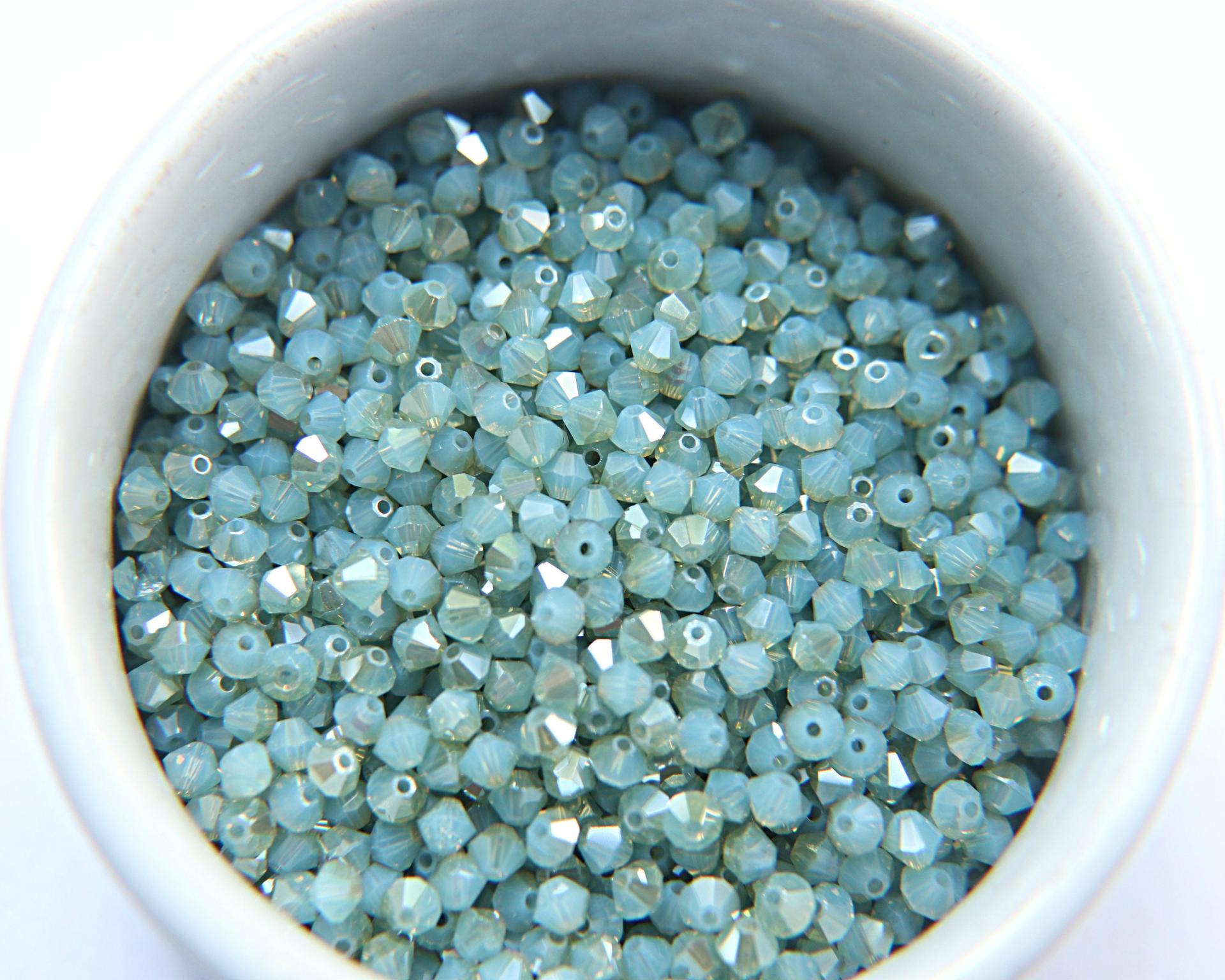 4mm Pacific Opal Satin Swarovski Bicone Cuts Beads 36/72/144/432/720 Pieces jewelry making, loose beads