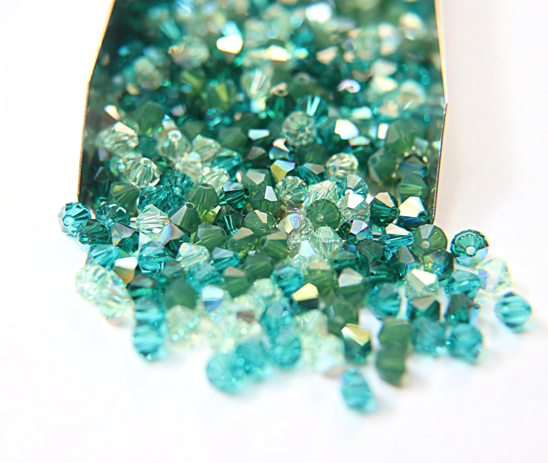 5mm Emerald Palace Designer Mixes Swarovski Bicone beads 12/36/72/144/432/720 Pieces jewelry making, embroidery materials, mix beads