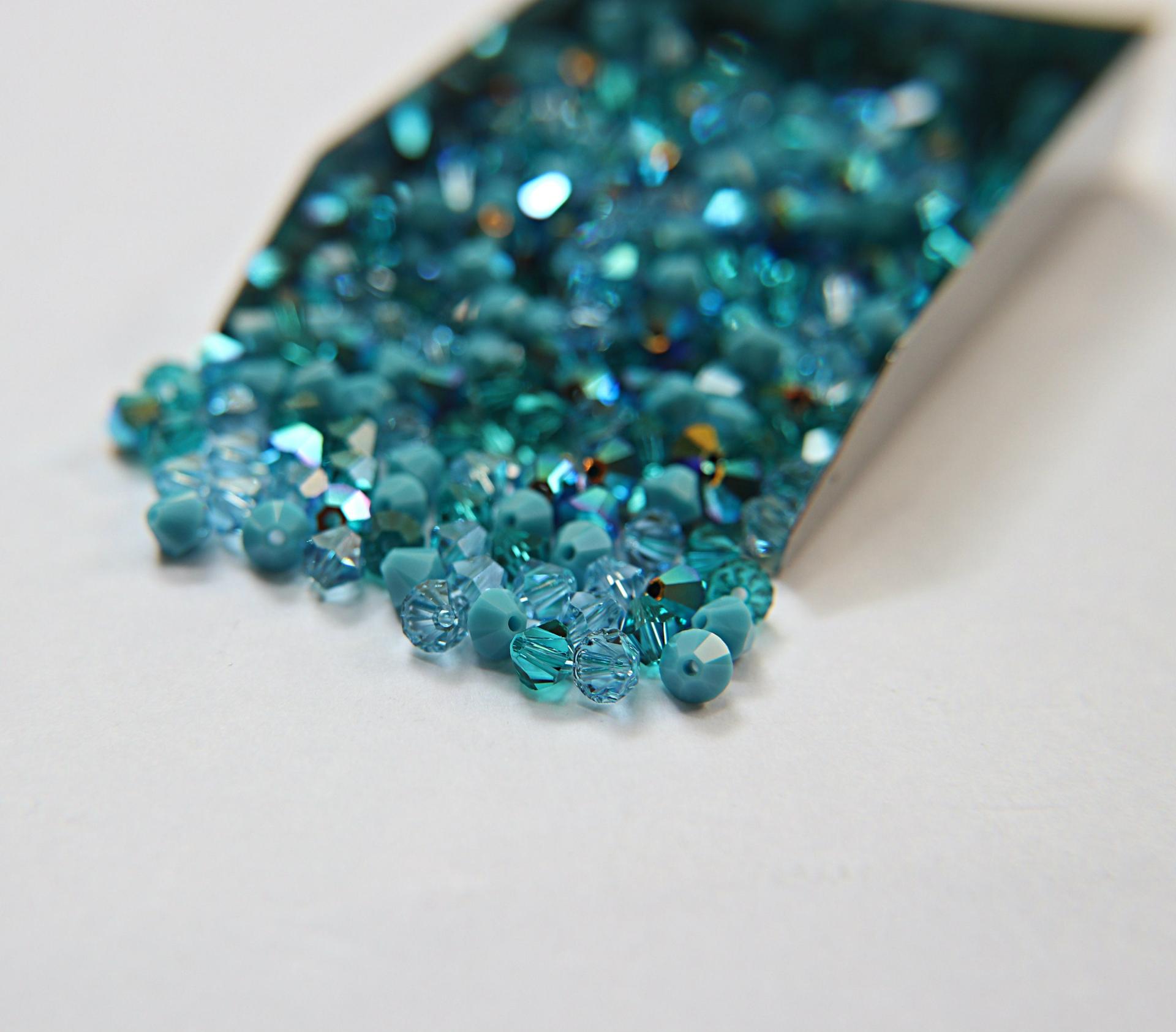 5mm Breeze Blue Designer Mixes Swarovski Bicone beads 12/36/72/144/432/720 Pieces jewelry making, embroidery materials, mix beads, craft