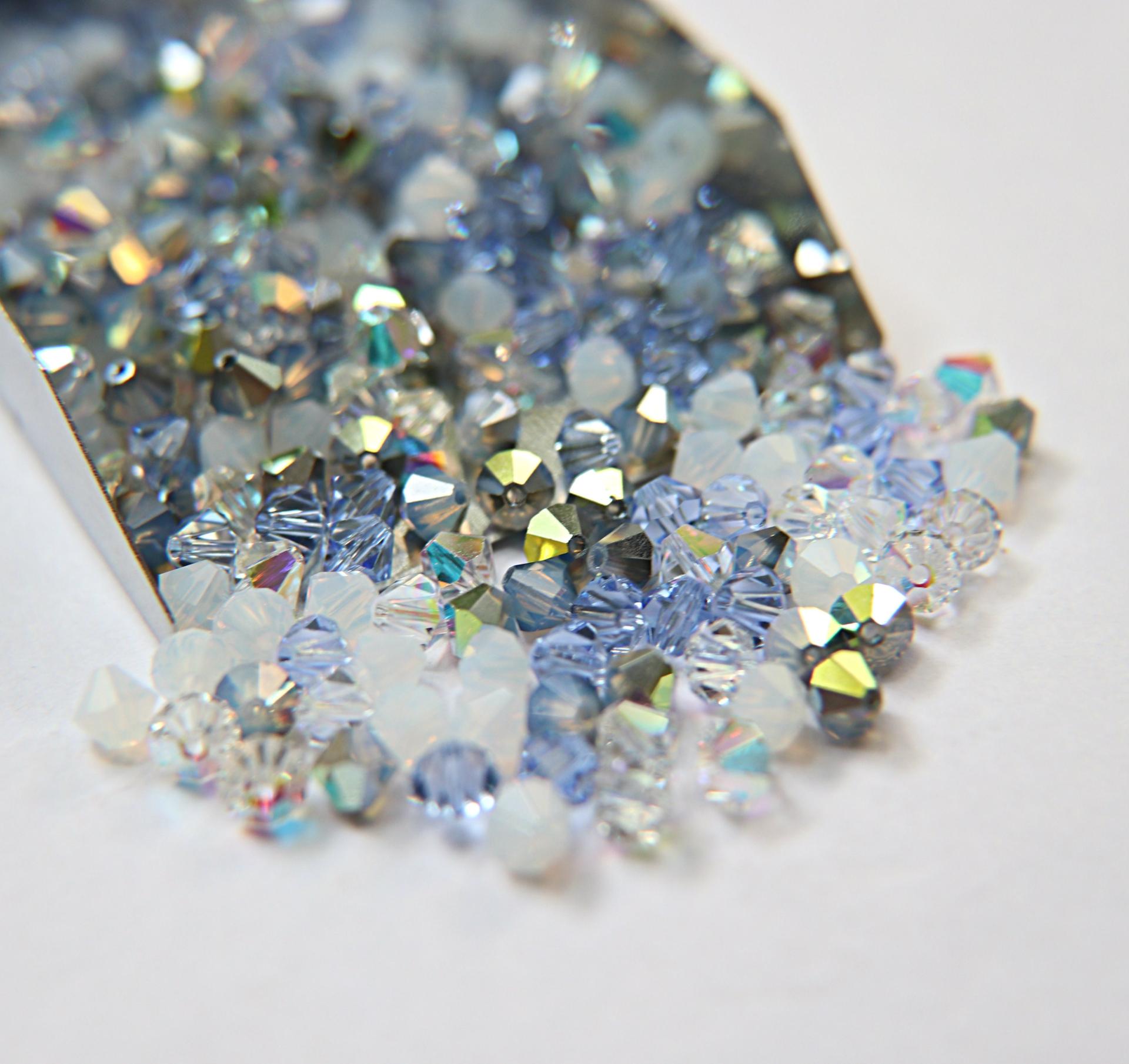 5mm Palos Verdes Blue Designer Mixes Swarovski Bicone beads 12/36/72/144/432/720 Pieces jewelry making, embroidery materials, mix beads