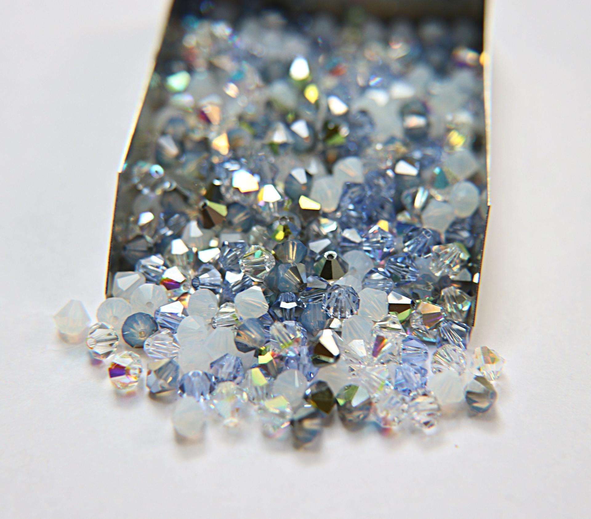5mm Palos Verdes Blue Designer Mixes Swarovski Bicone beads 12/36/72/144/432/720 Pieces jewelry making, embroidery materials, mix beads