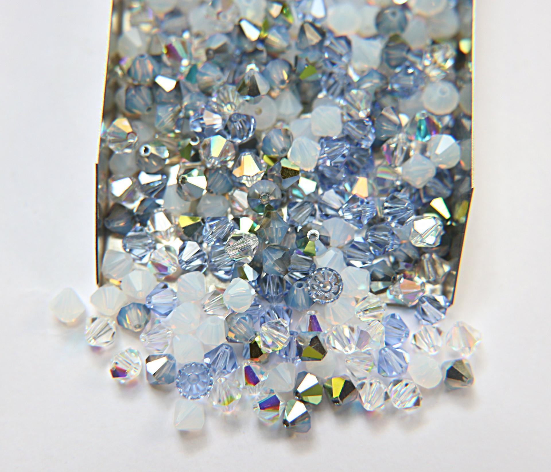 5mm Palos Verdes Blue Designer Mixes Swarovski Bicone beads 12/36/72/144/432/720 Pieces jewelry making, embroidery materials, mix beads