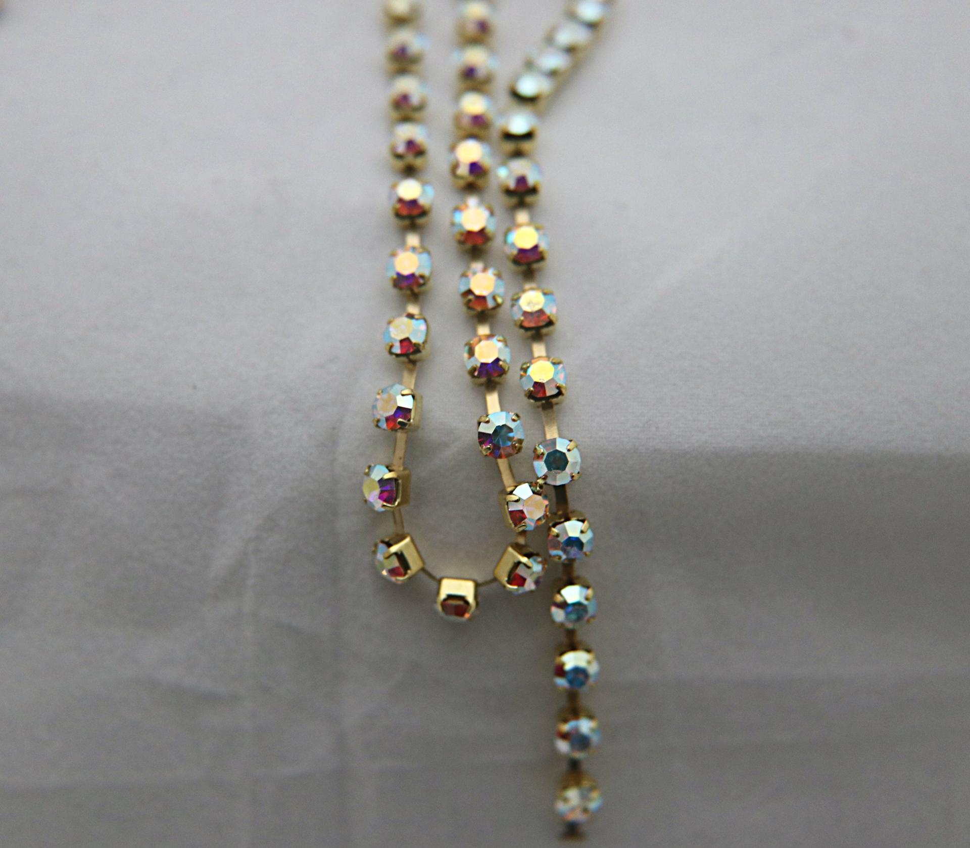 12SS Swarovski Rhinestone Chain in Crystal AB 3mm 0.5/1/2/5 Meters Wedding Bridal Supplies|Jewelry Making|Decoration, strass chains, rare
