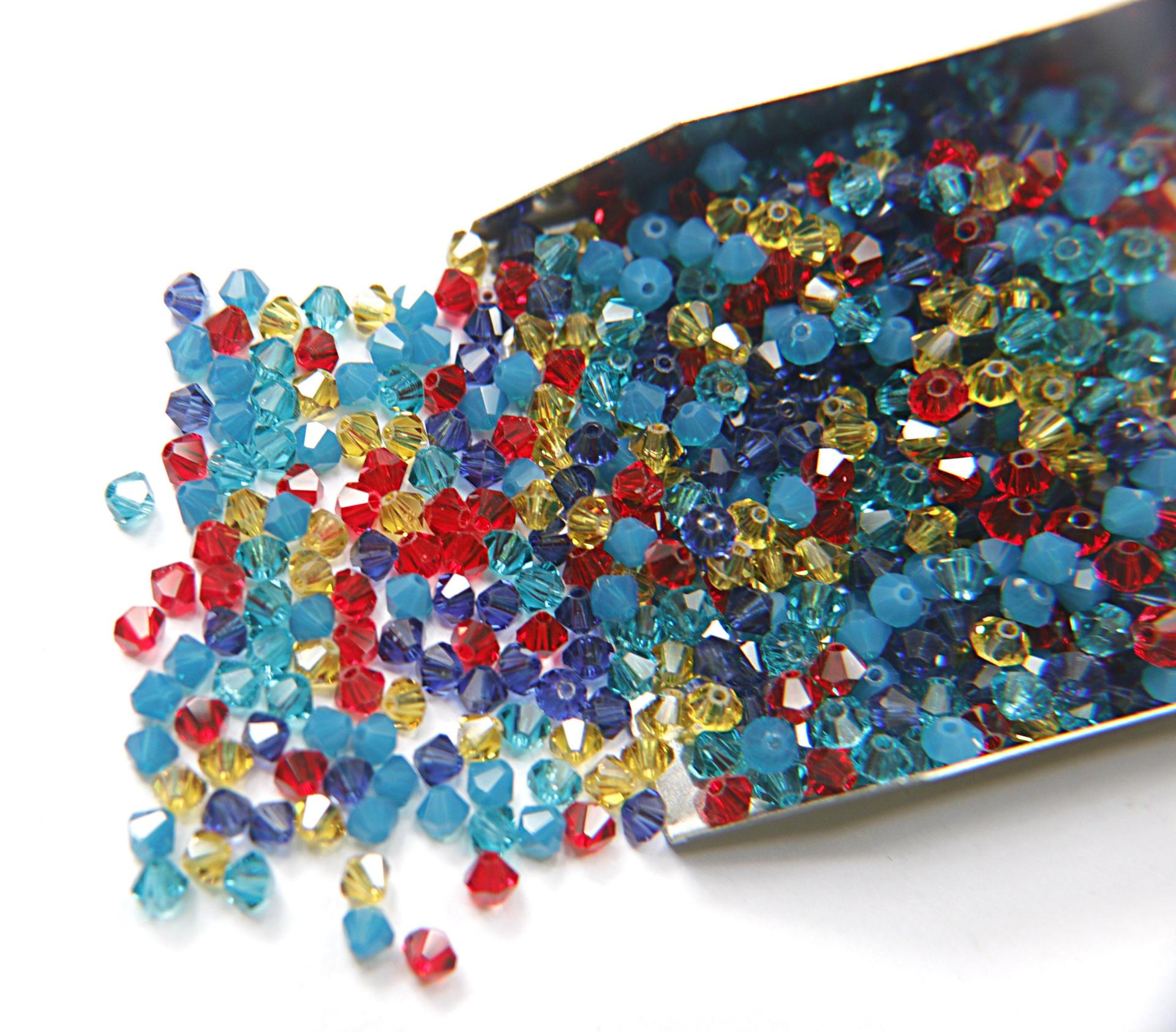 4mm Mystic Blue Designer Mixes Swarovski Bicone beads 36/72/144/432/720 Pieces loose beads, mix beads, embroidery materials, craft supplies