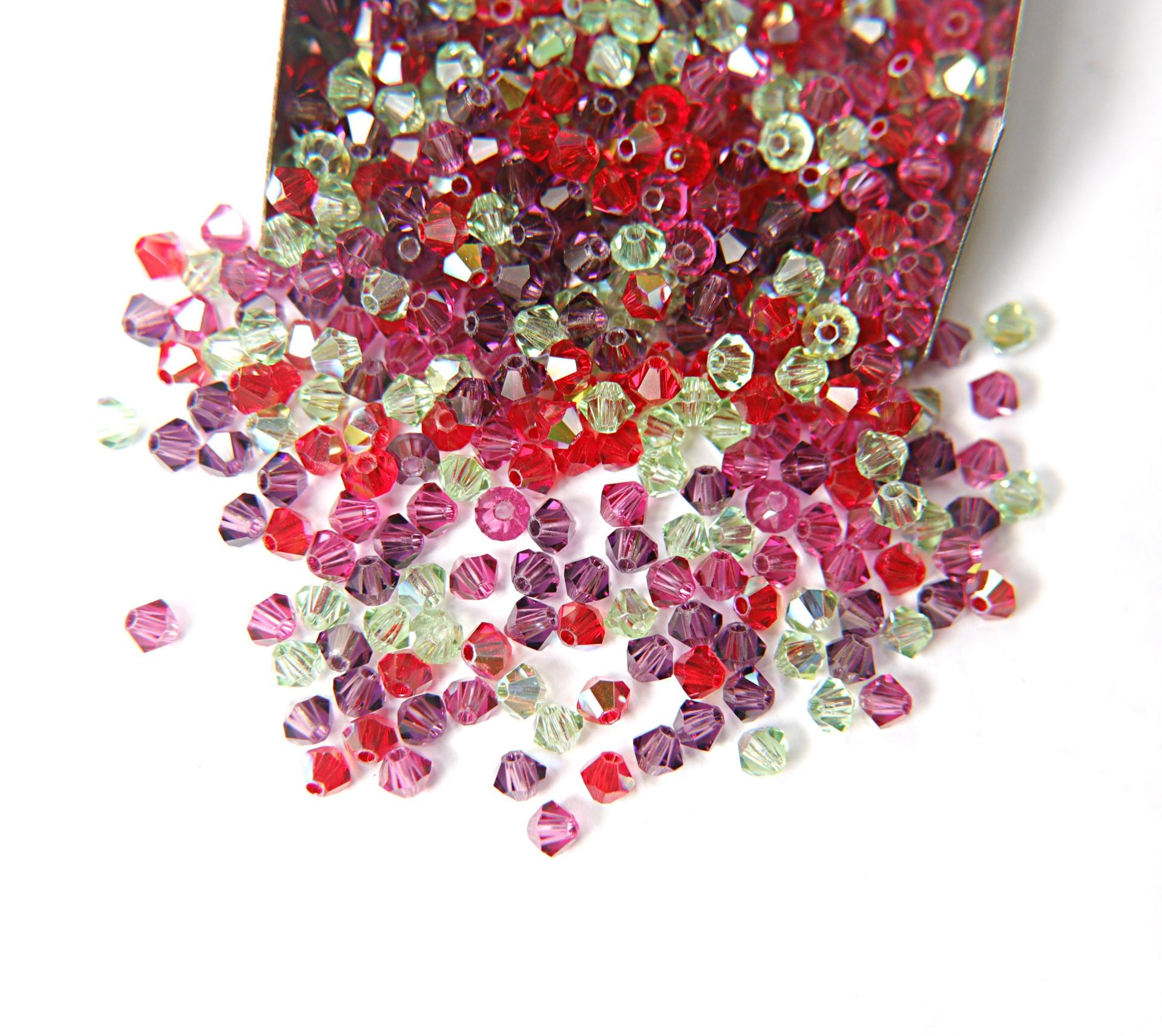 3/4mm Pentas Designer Mixes Swarovski Bicone beads 36/72/144/432/720 Pieces loose beads, mix beads, embroidery materials, craft supplies